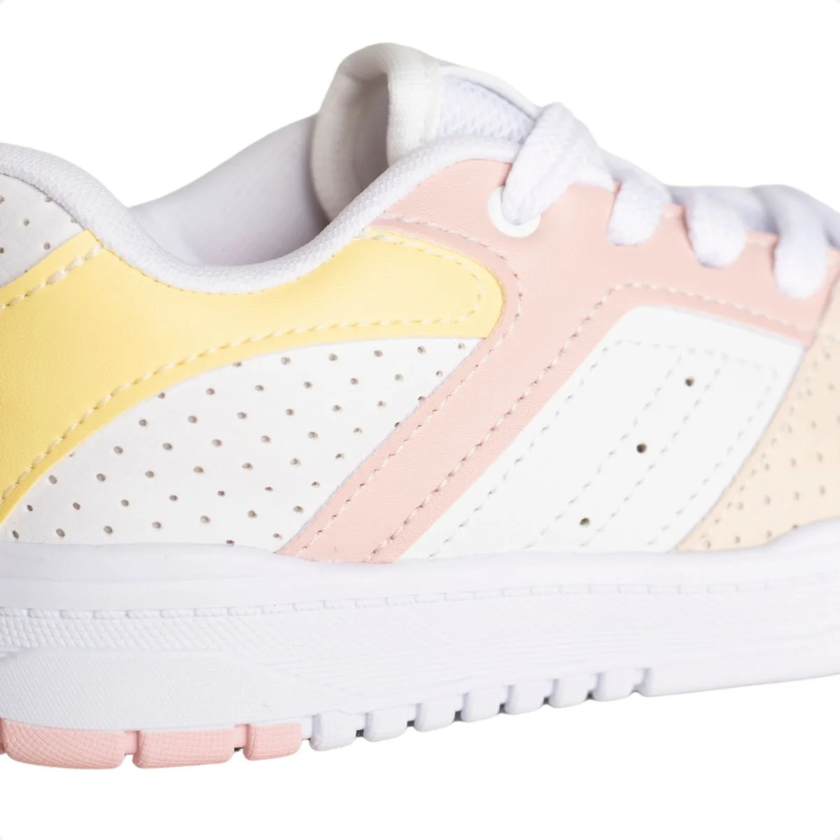 Tênis Casual Infantil Kidy K360 Branco Branco/Amarelo/Rosa 3