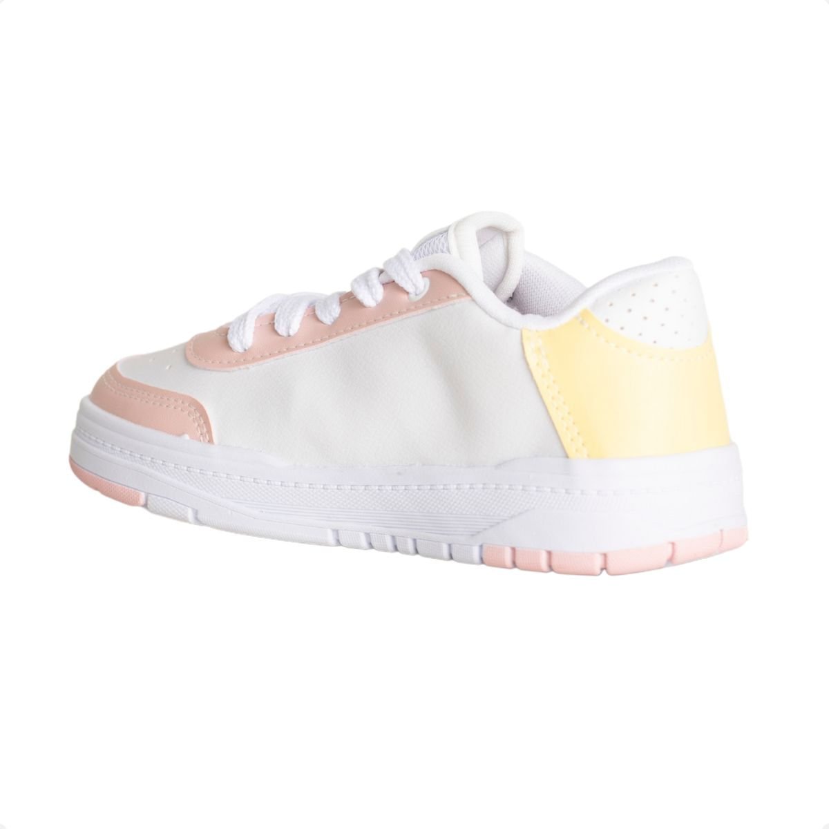Tênis Casual Infantil Kidy K360 Branco Branco/Amarelo/Rosa 5