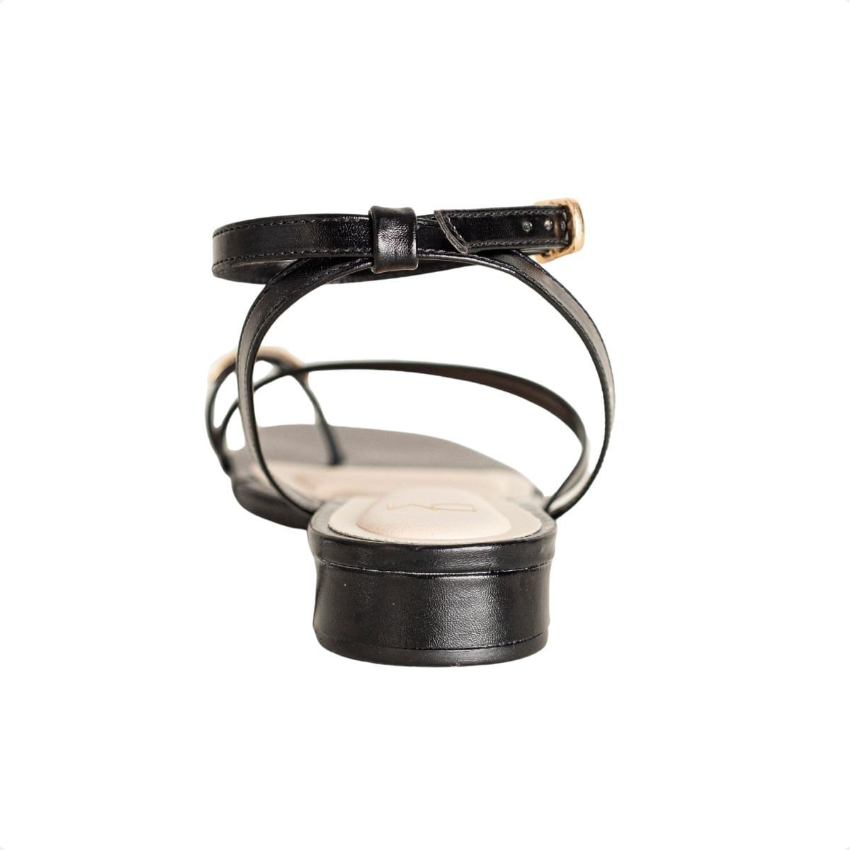 Sandália Rasteira Preta Dm Tiras Finas Preto 4