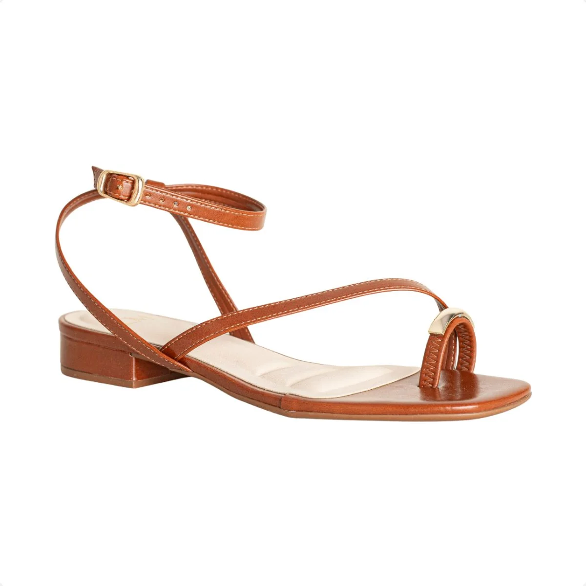 Sandália Rasteira Marrom Dm Tiras Finas Marrom 2