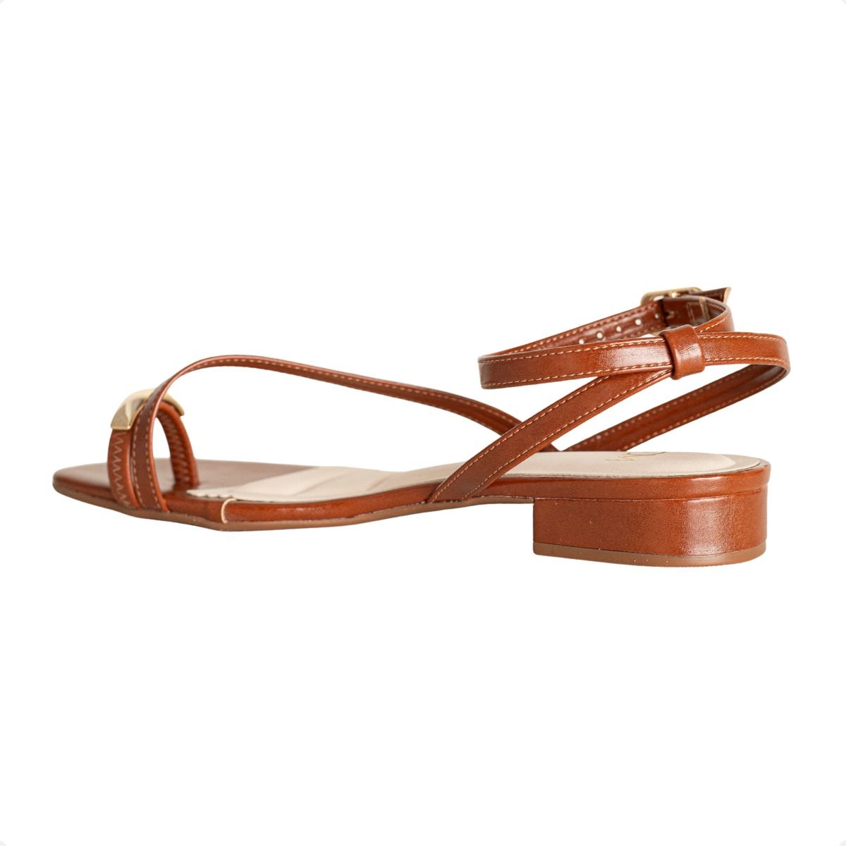 Sandália Rasteira Marrom Dm Tiras Finas Marrom 5