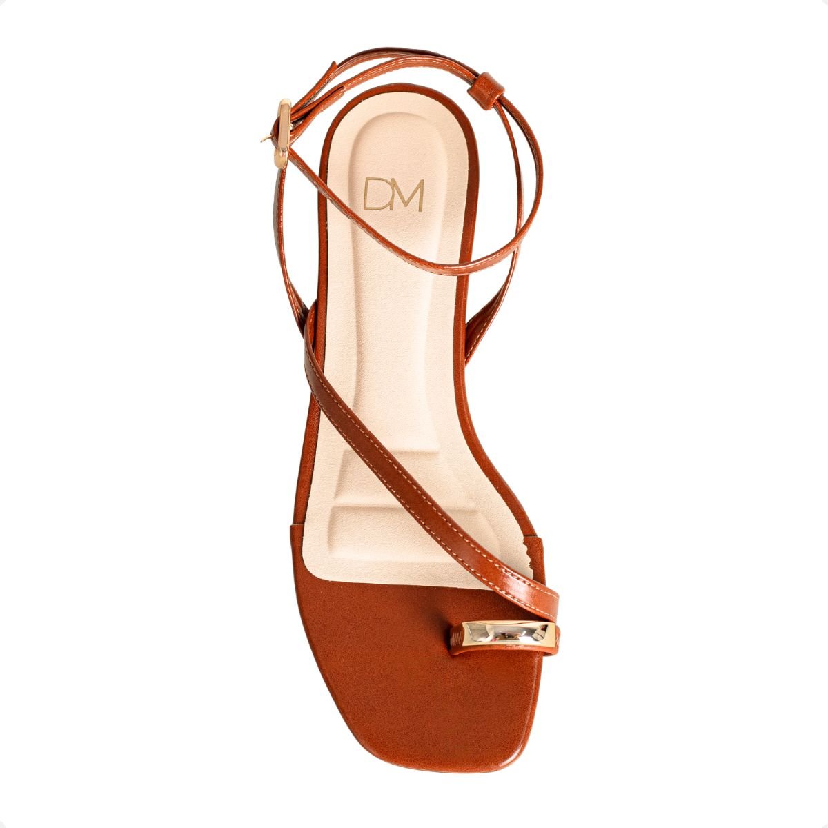 Sandália Rasteira Marrom Dm Tiras Finas Marrom 6