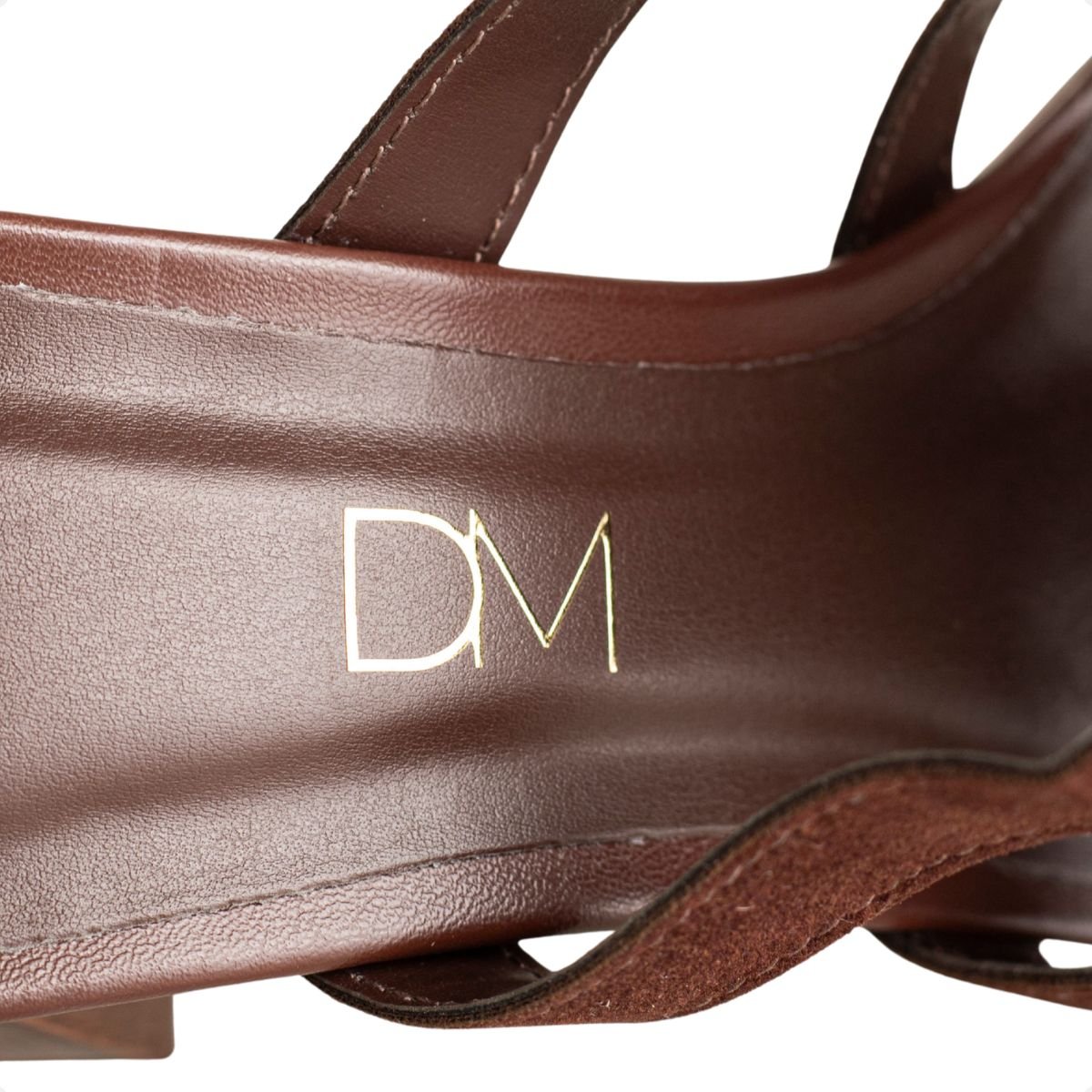 Tamanco Dm Flor De Camurça Marrom Marrom 7