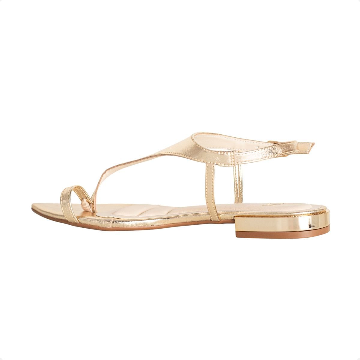 Sandália Rasteira Dourada Dm Glam Dourado 5