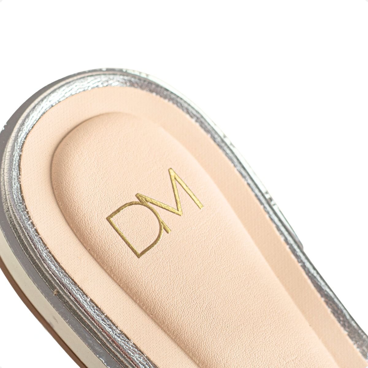 Sandália Rasteira Dm Prata Prata 7