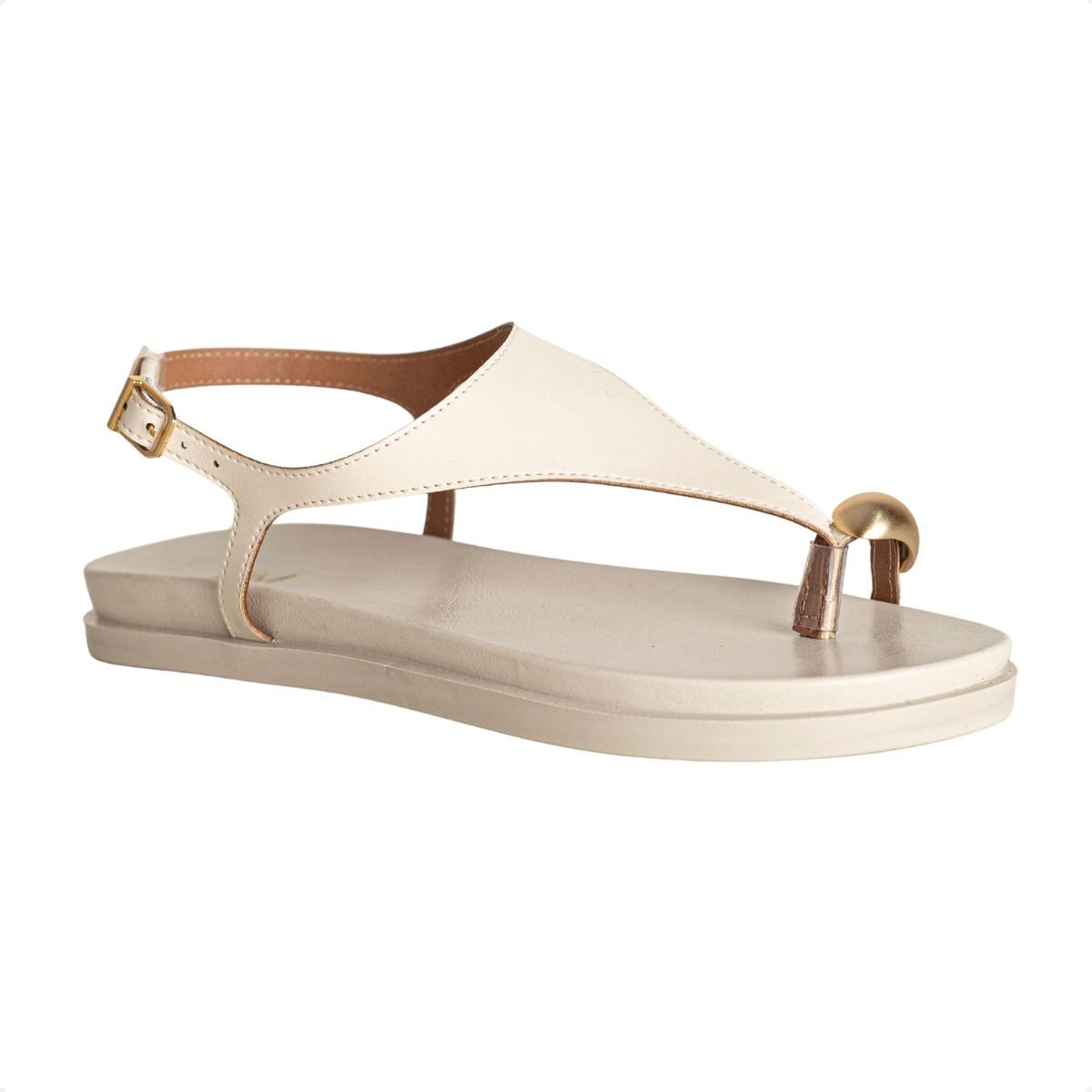 Sandália Rasteira Dm Veraneio Off White Branco 2