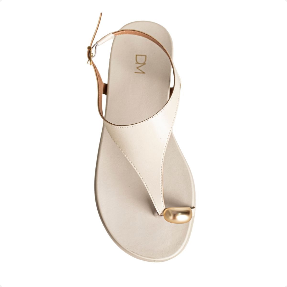 Sandália Rasteira Dm Veraneio Off White Branco 6