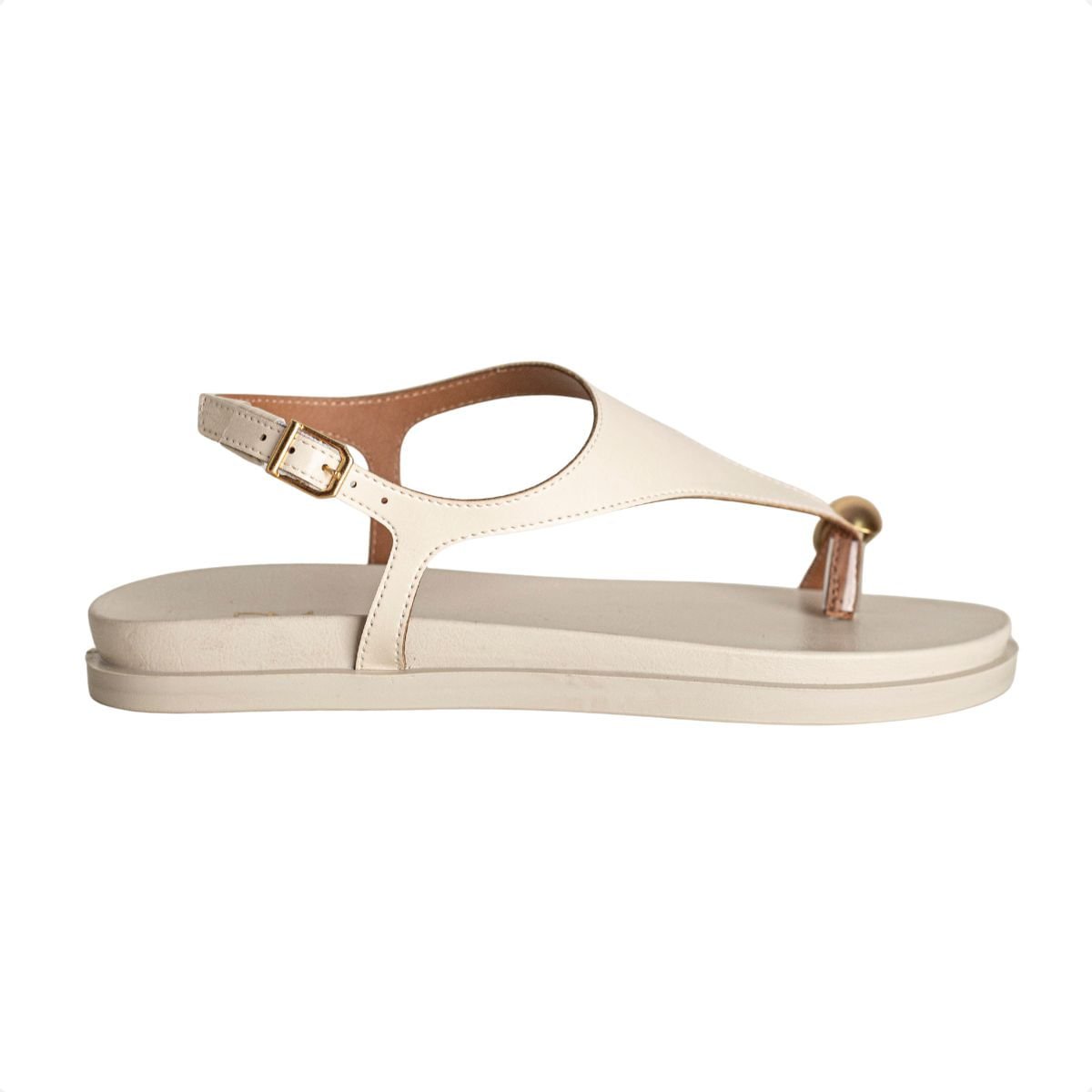 Sandália Rasteira Dm Veraneio Off White Branco 1
