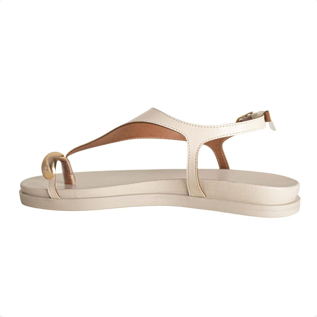 Sandália Rasteira Dm Veraneio Off White Branco 5