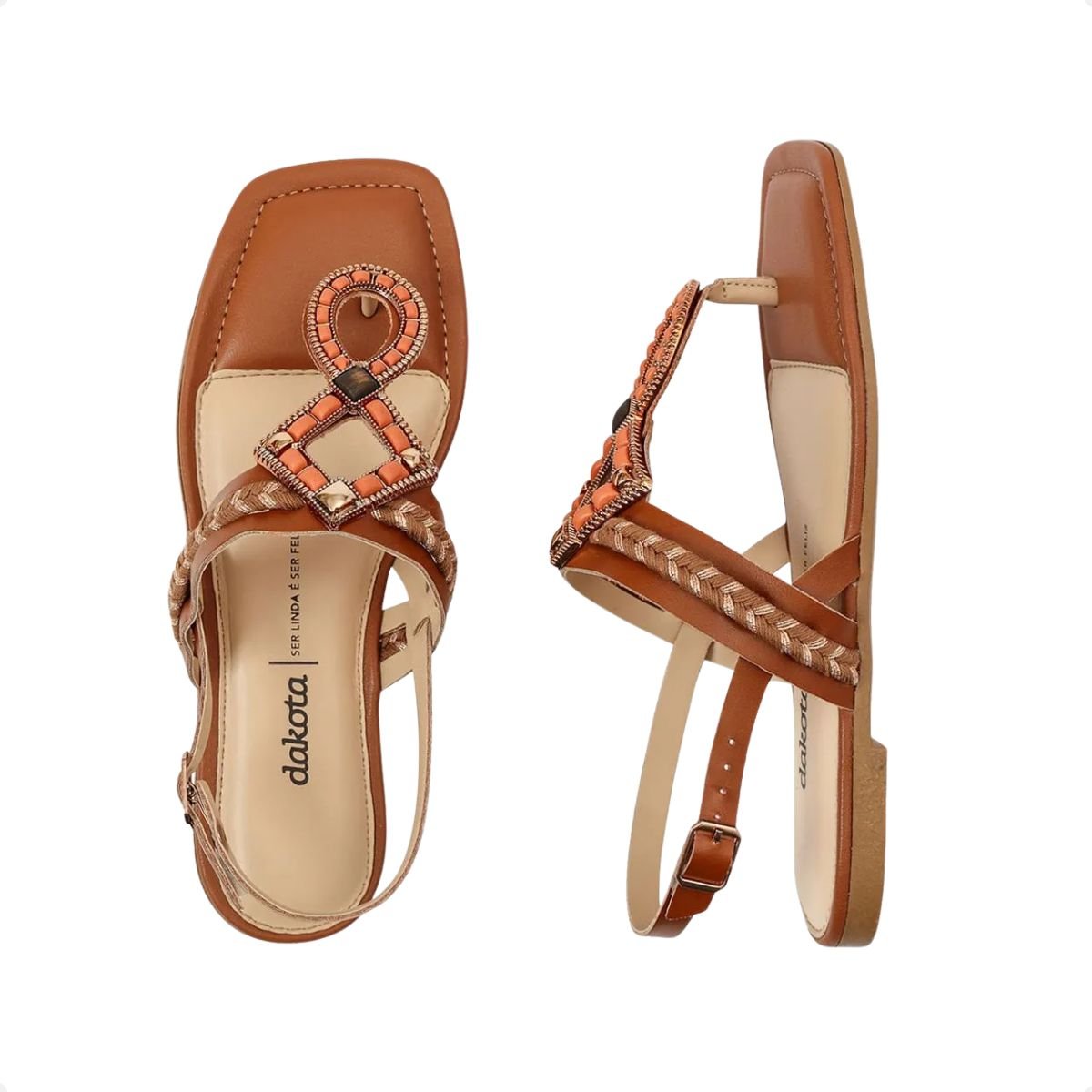 Sandália Feminina Rasteira Dakota Caramelo 3