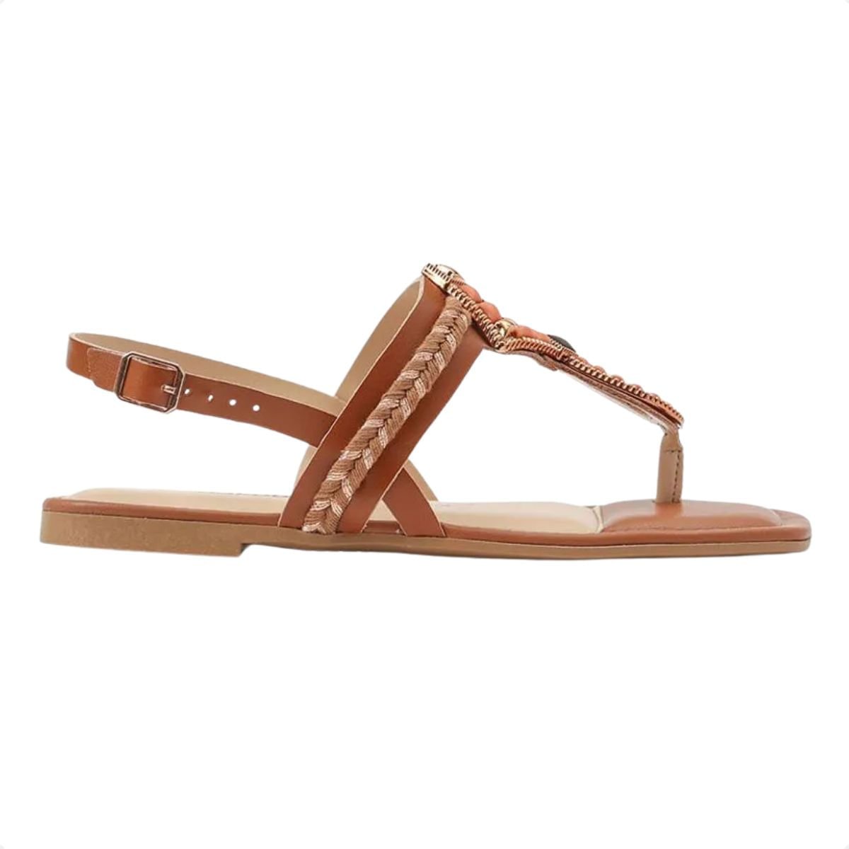 Sandália Feminina Rasteira Dakota Caramelo 1