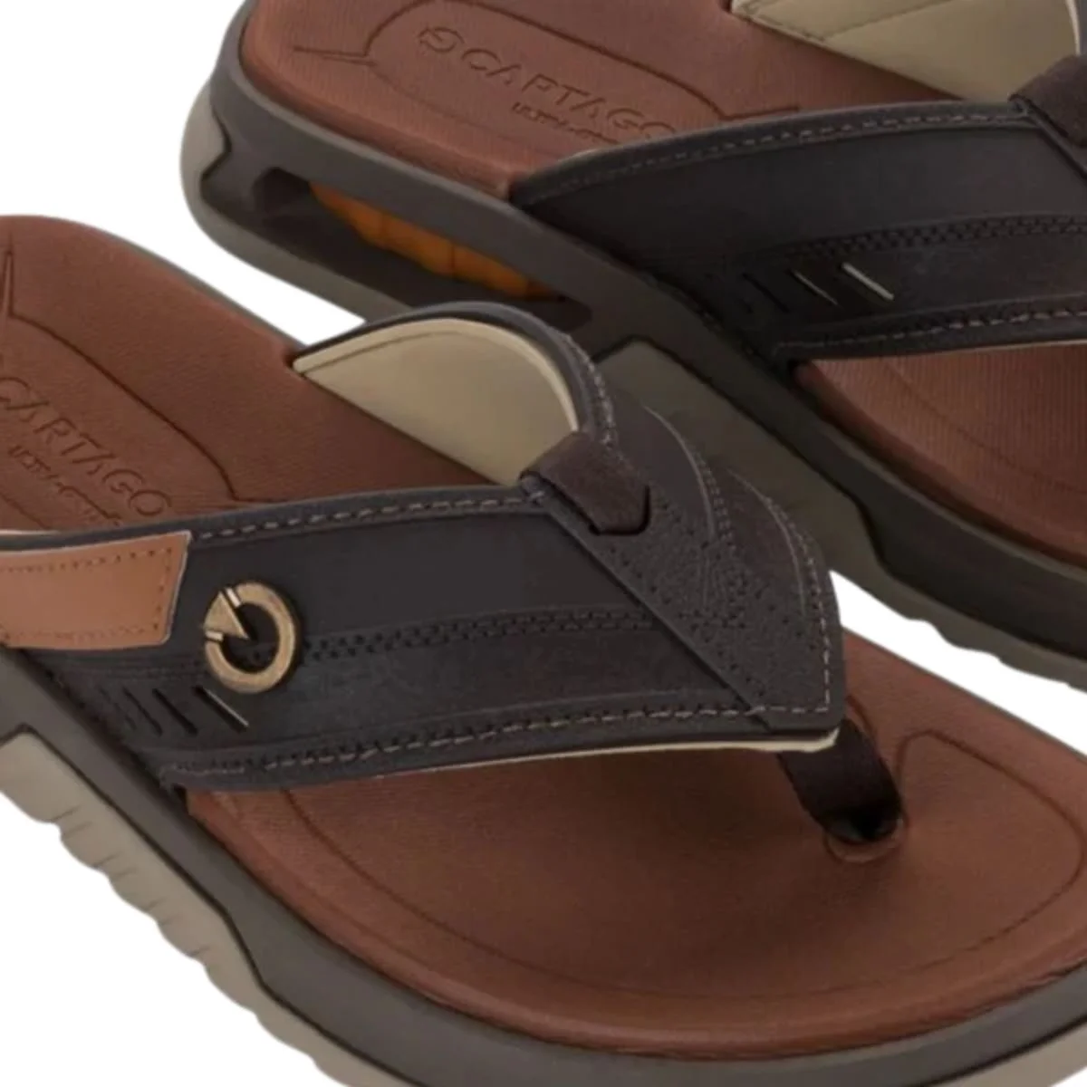 Chinelo Masculino Dedo Cartago Cairo Marrom Marrom 4
