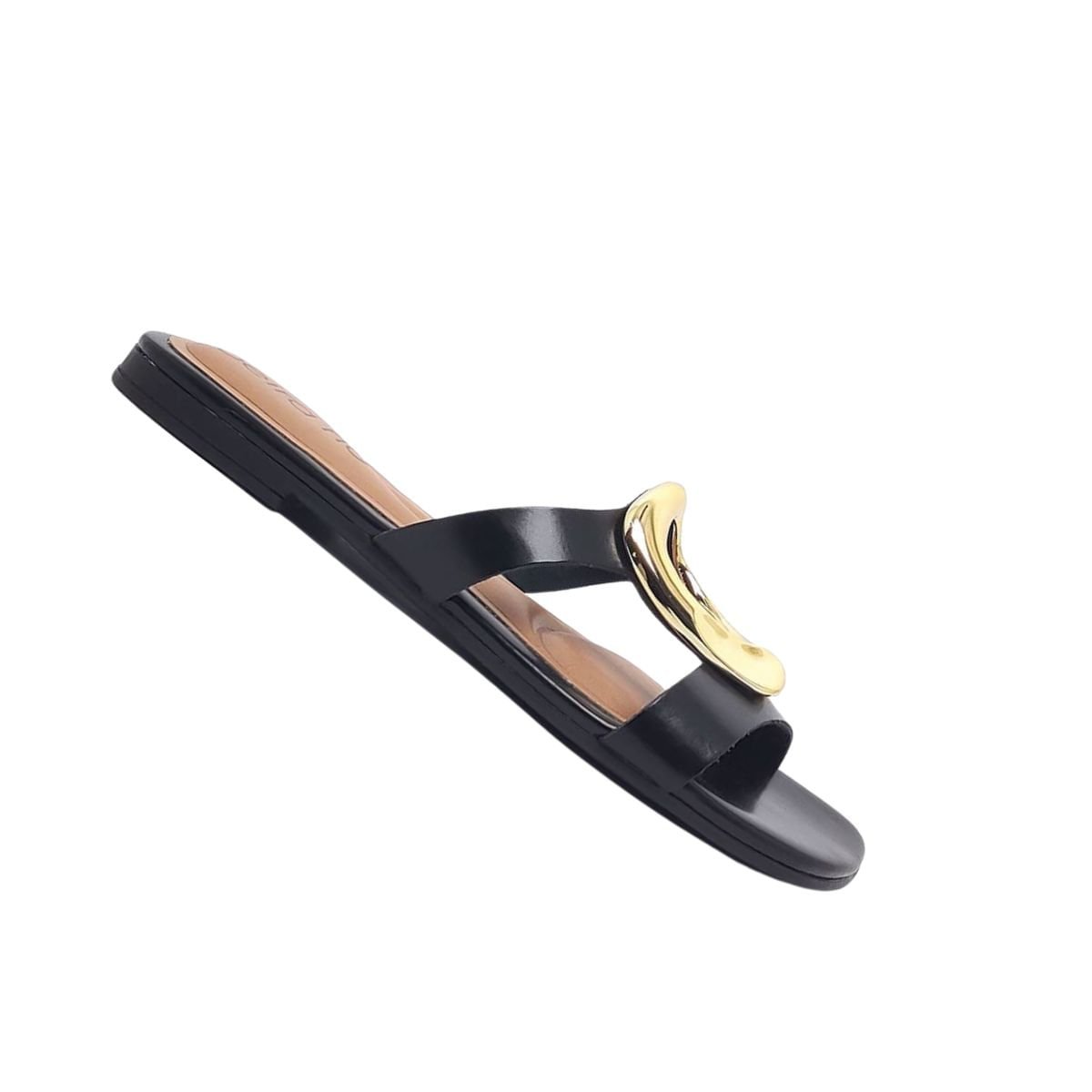 Tamanco Feminino Rasteiro Beira Rio Preto Preto 7