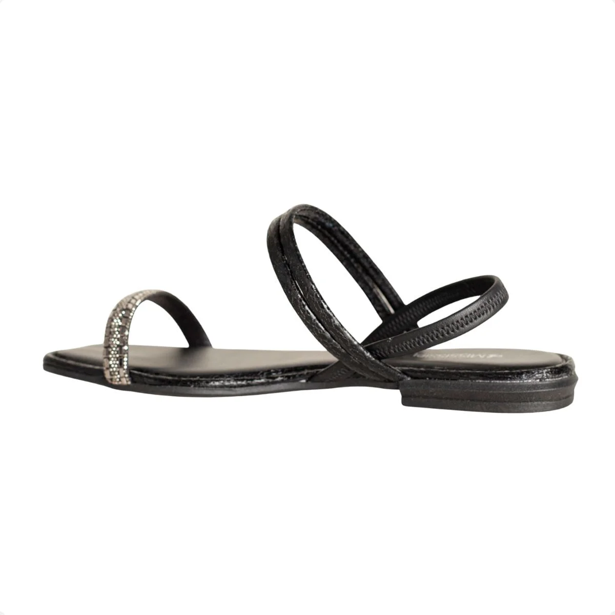 Sandália Femiina Rasteira Mississipi Shopdope Preta Preto 5