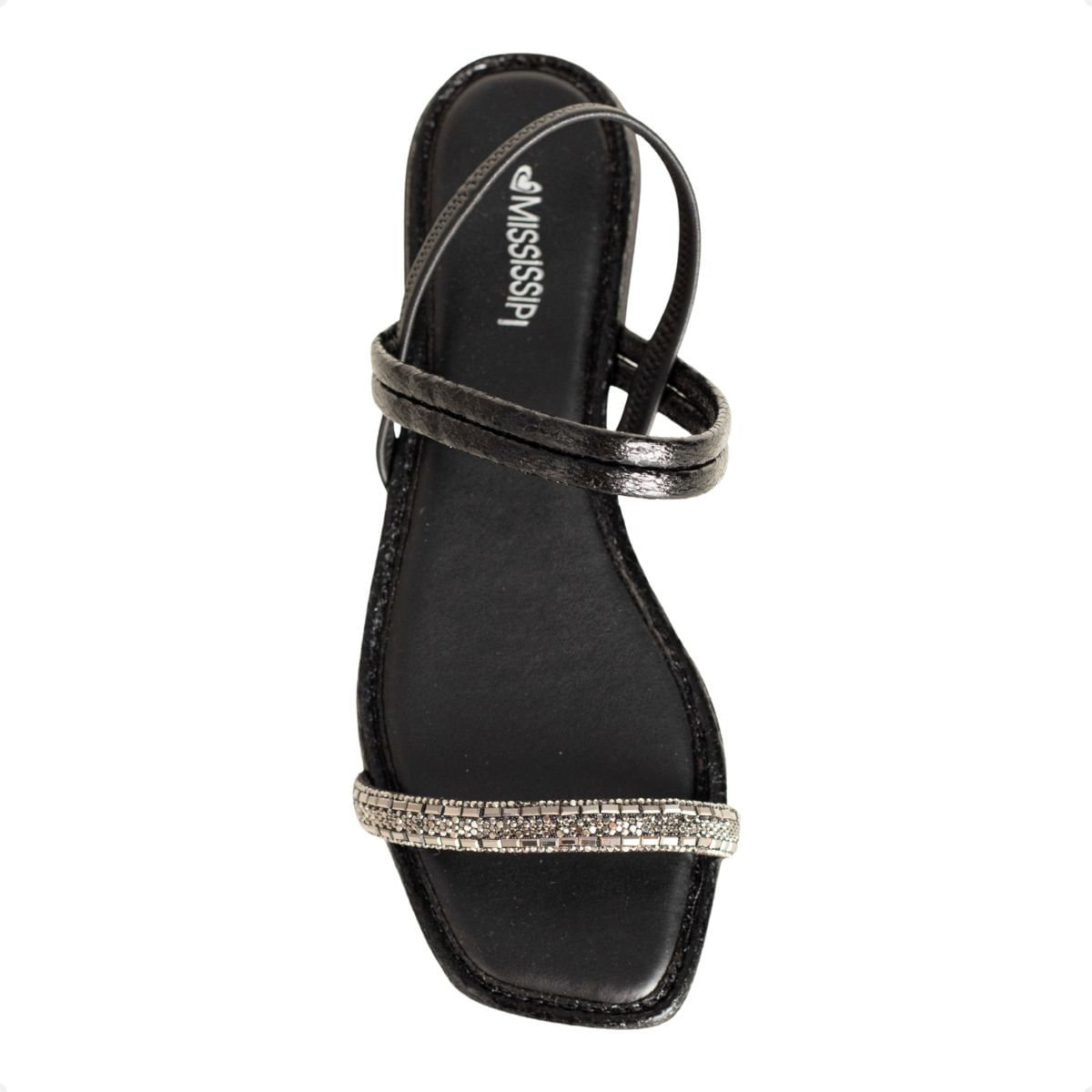 Sandália Femiina Rasteira Mississipi Shopdope Preta Preto 6