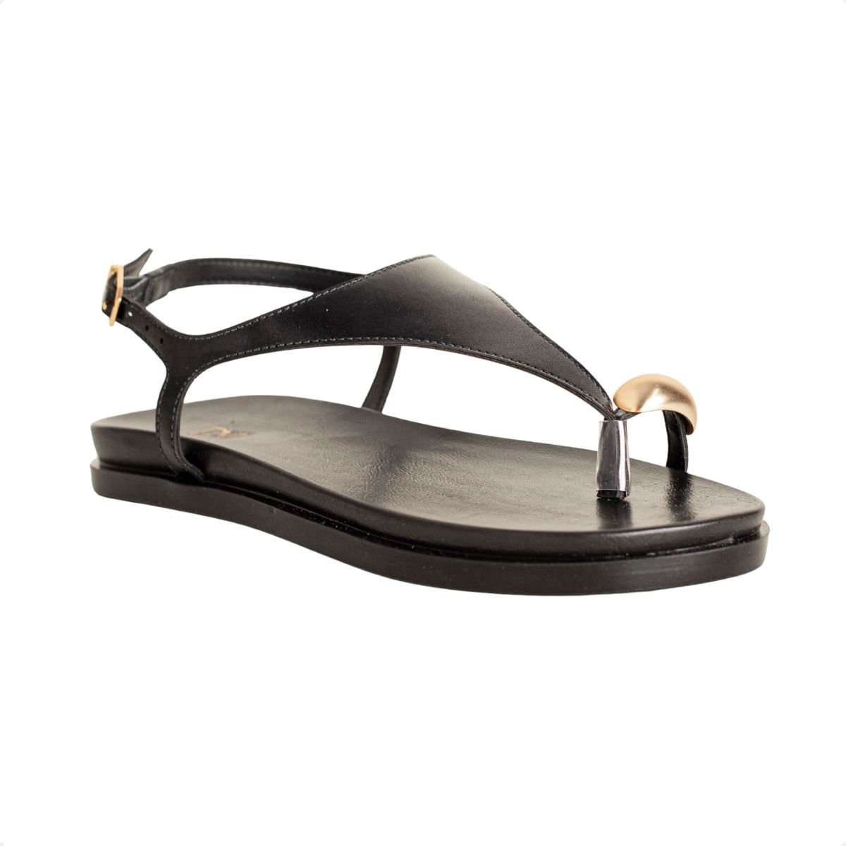 Sandália Rasteira Dm Veraneio Preta Preto 2