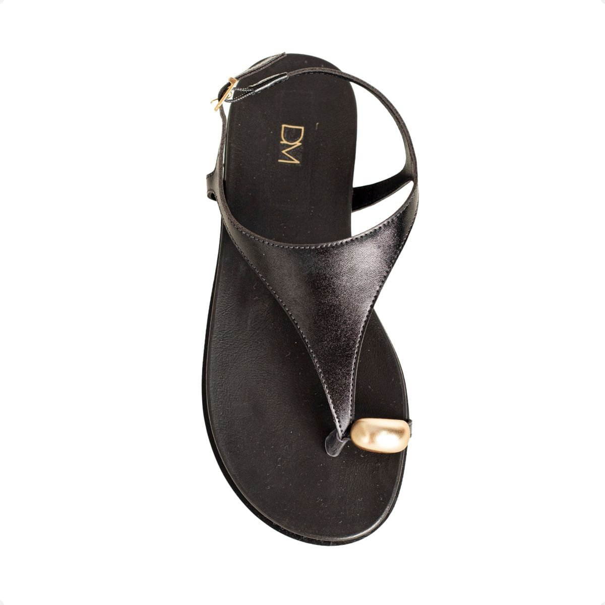 Sandália Rasteira Dm Veraneio Preta Preto 6