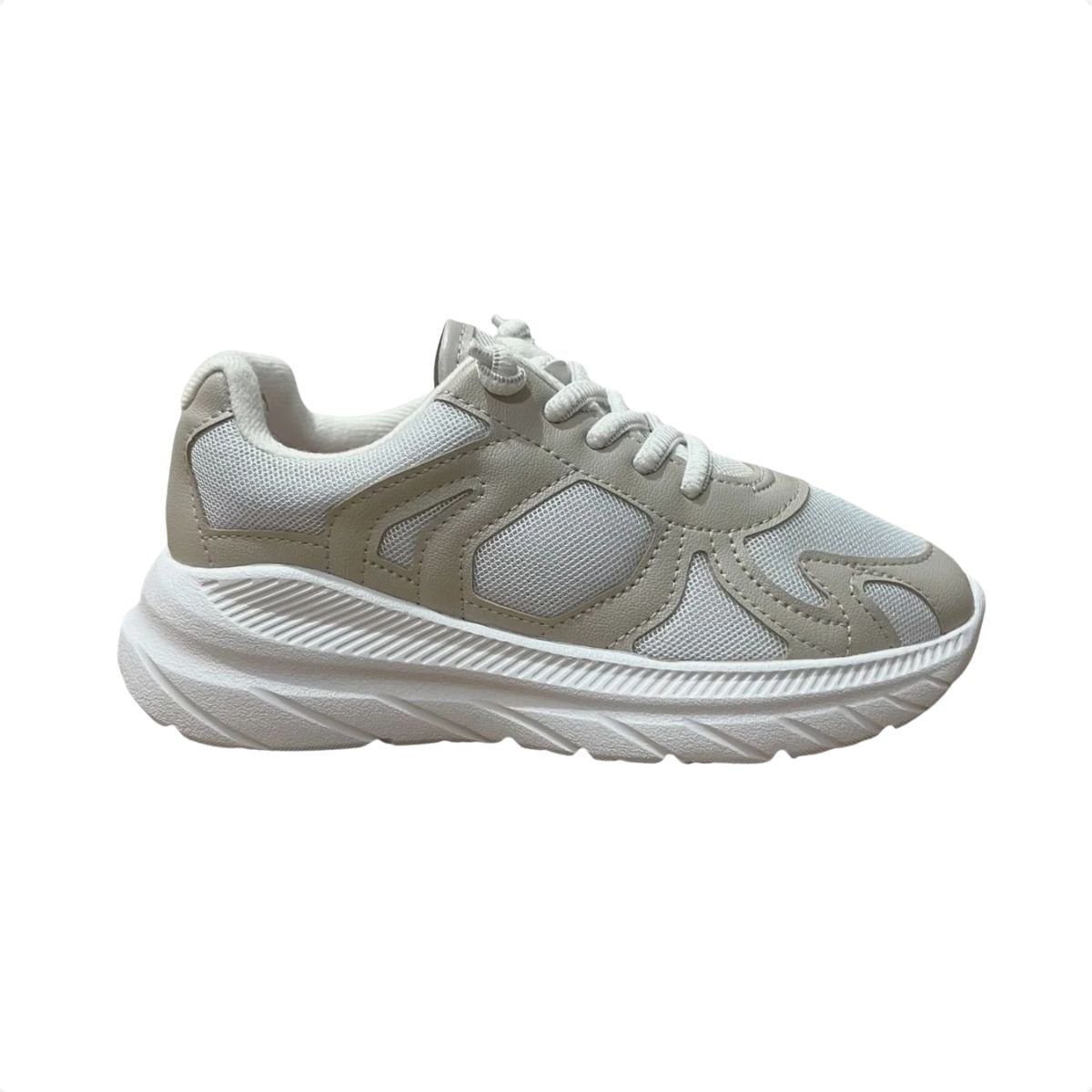 Tênis Running Infantil Molekinha Branco E Cinza