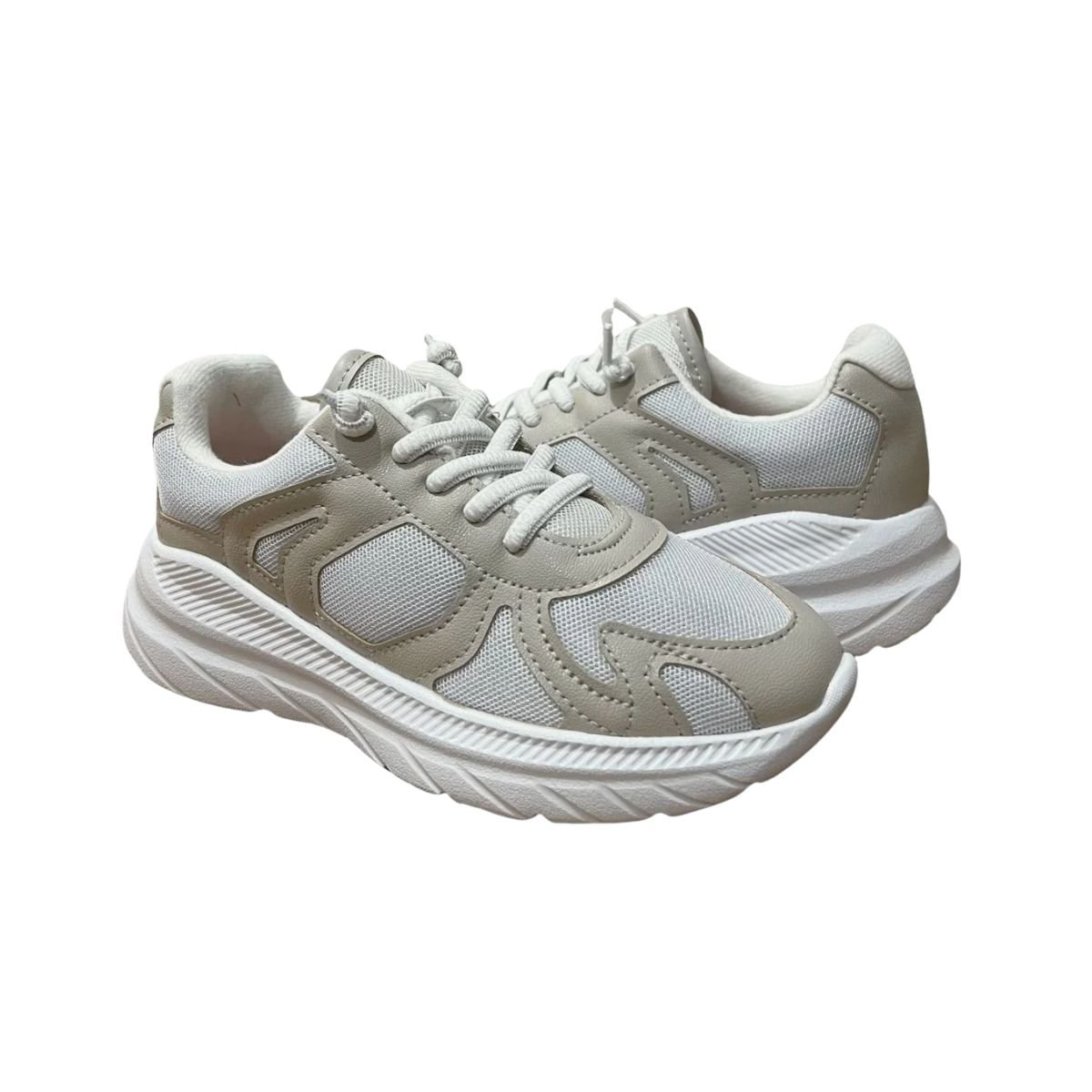 Tênis Running Infantil Molekinha Branco E Cinza Branco/Bege 3