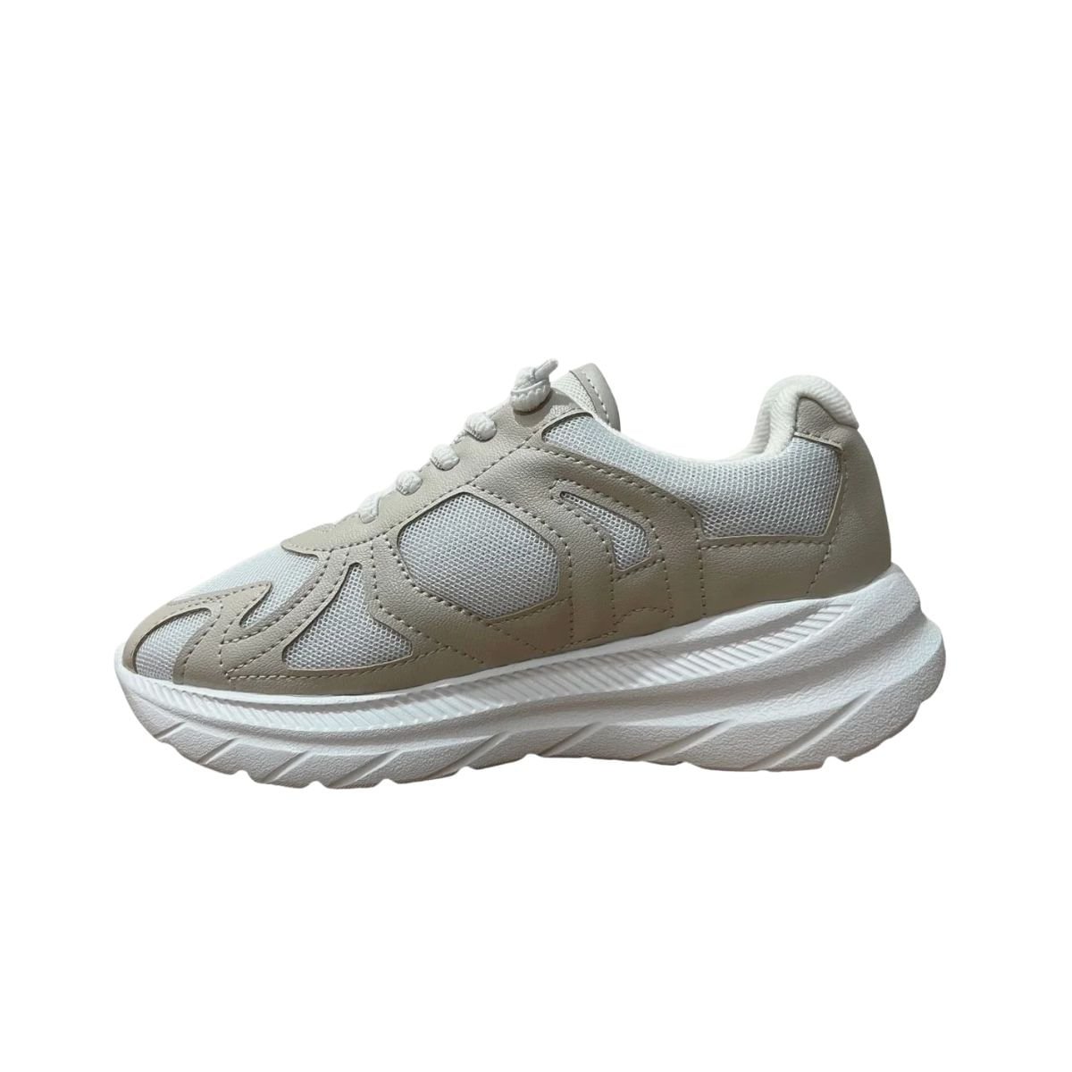 Tênis Running Infantil Molekinha Branco E Cinza Branco/Bege 6