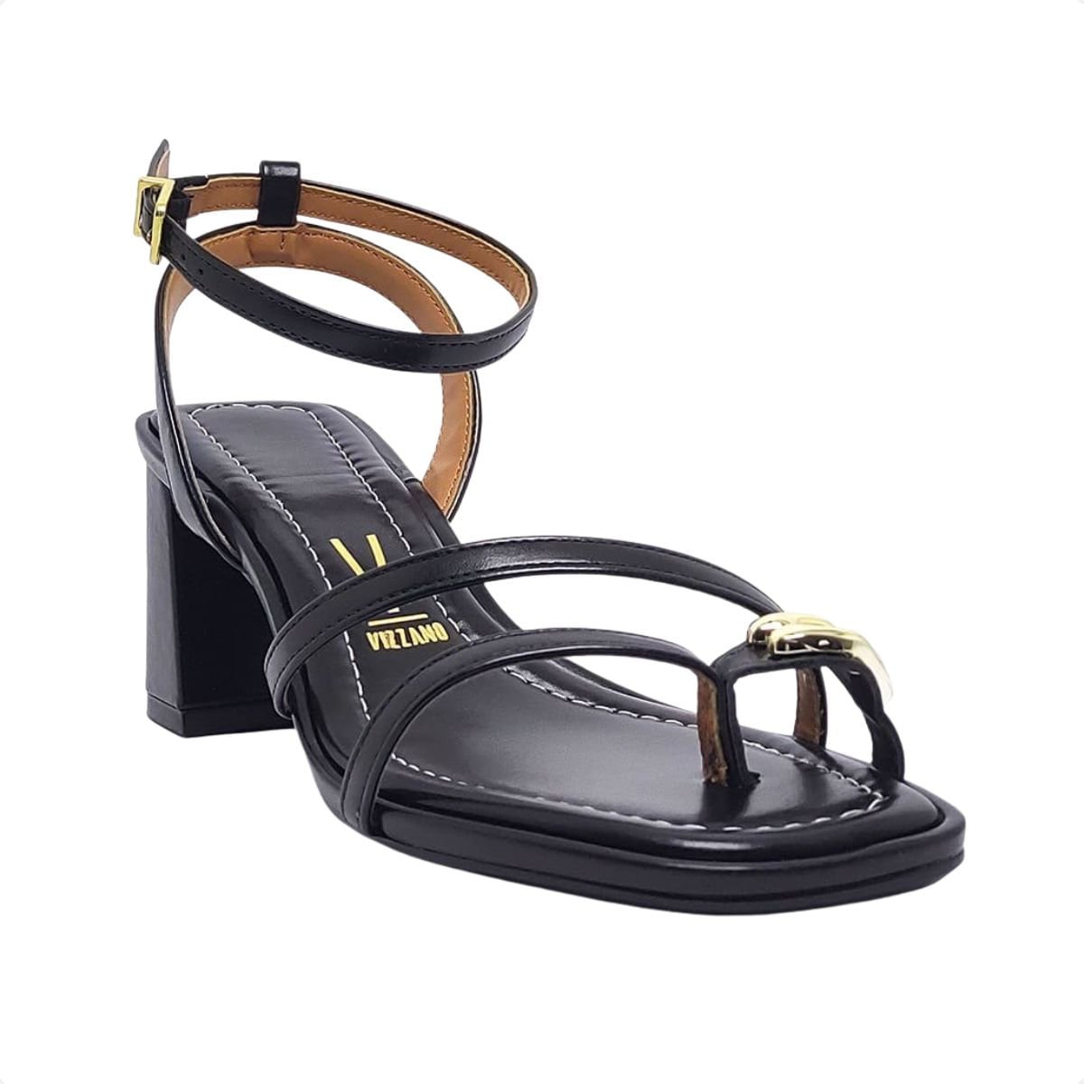 Sandália Feminina Salto Médio Grosso Vizzano Preto 2