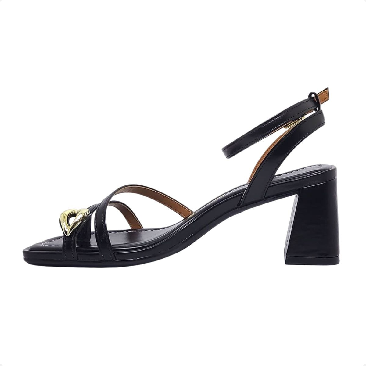 Sandália Feminina Salto Médio Grosso Vizzano Preto 4