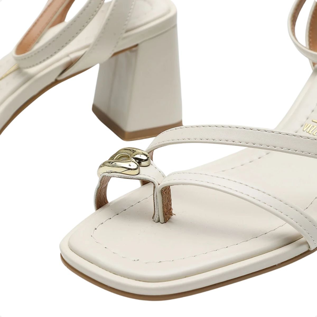 Sandália Feminina Salto Médio Grosso Vizzano Branco 5