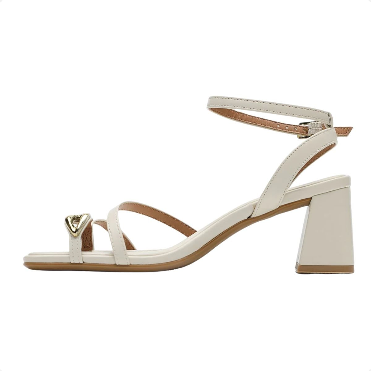 Sandália Feminina Salto Médio Grosso Vizzano Branco 7