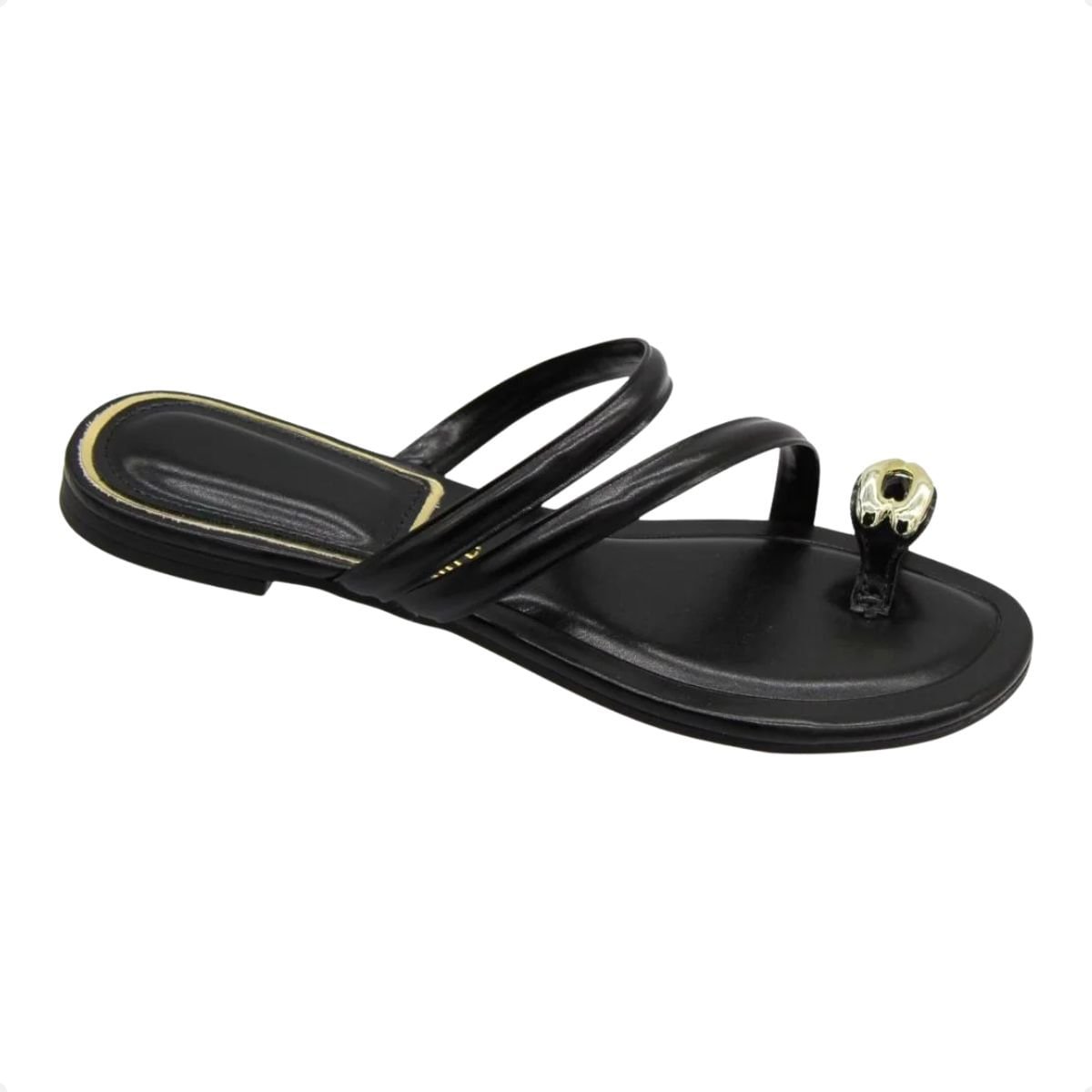 Tamanco Rasteiro Flat Feminino Vizzano Preto 3