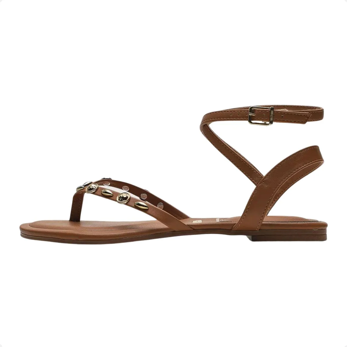 Sandália Feminina Rasteira Vizzano Aplique Marrom 3