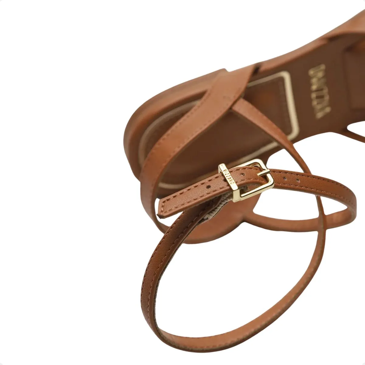 Sandália Feminina Rasteira Vizzano Aplique Marrom 4