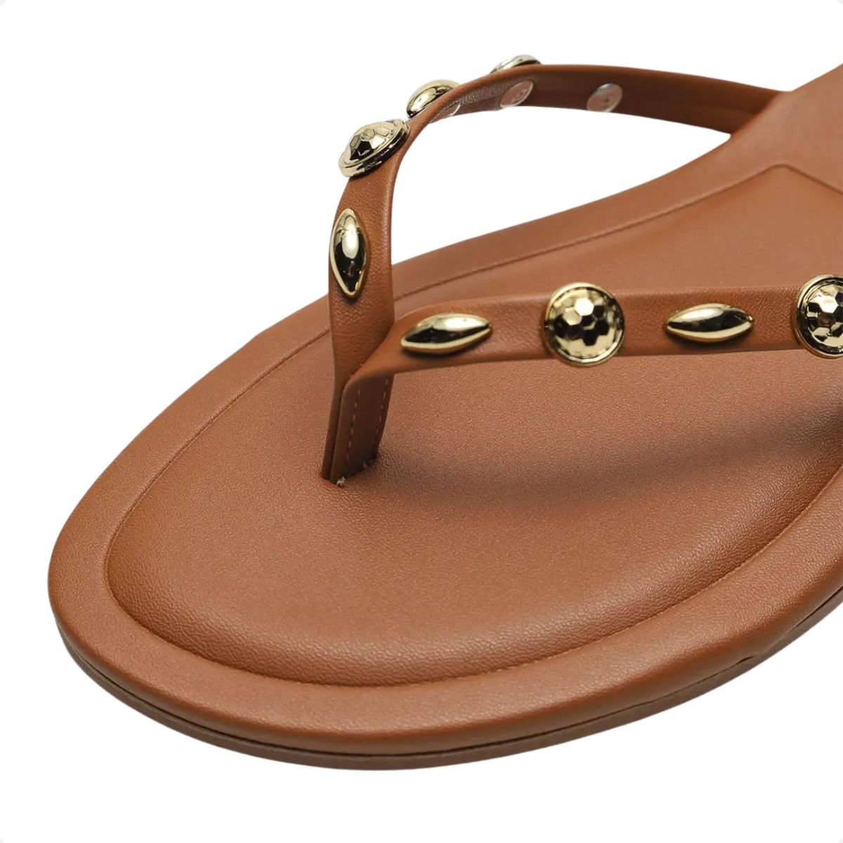 Sandália Feminina Rasteira Vizzano Aplique Marrom 5