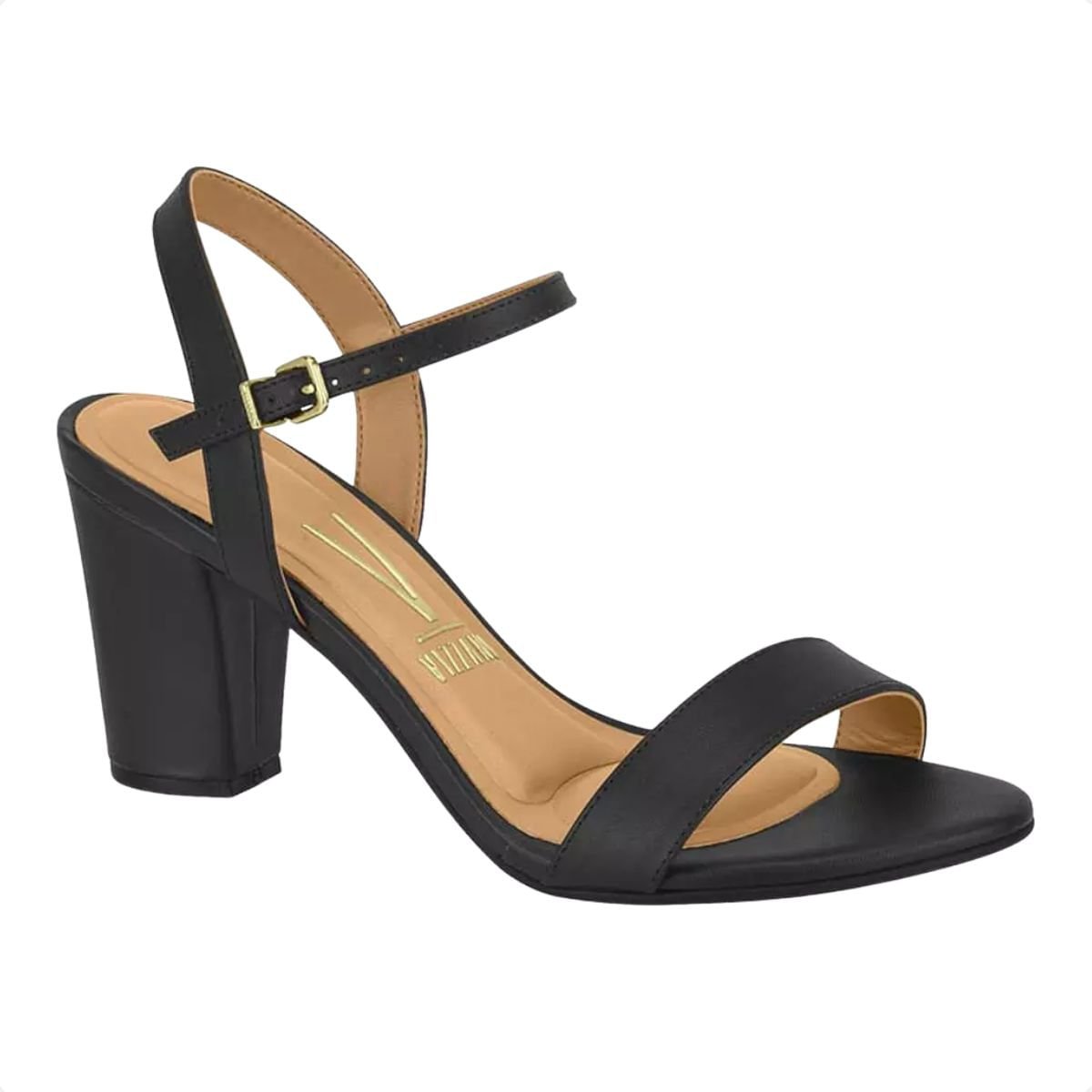 Sandália Feminina Salto Médio Grosso Vizzano Preto 2