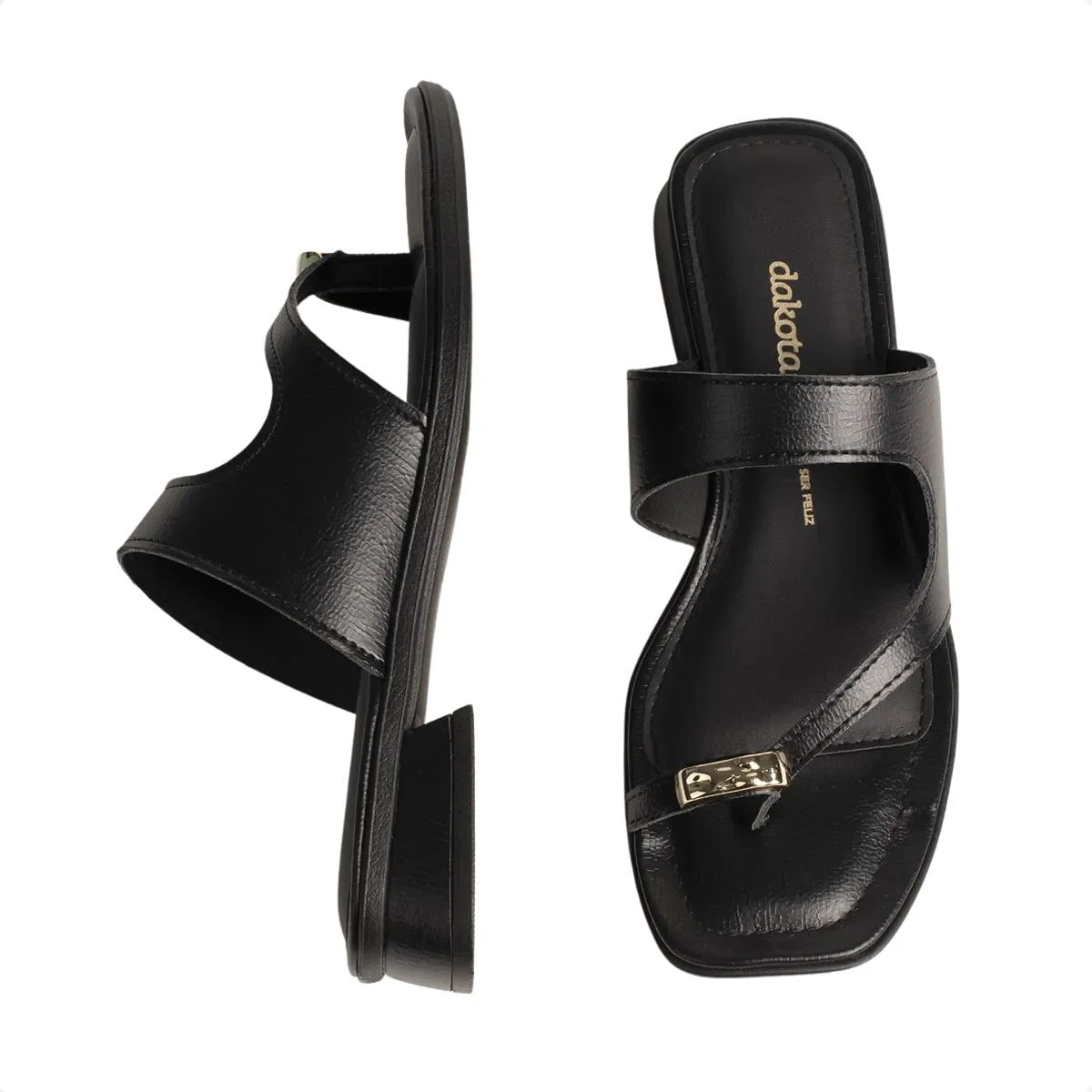 Tamanco Fem Salto Baixo Grosso Dakota  Y8874-0001 Preto 4