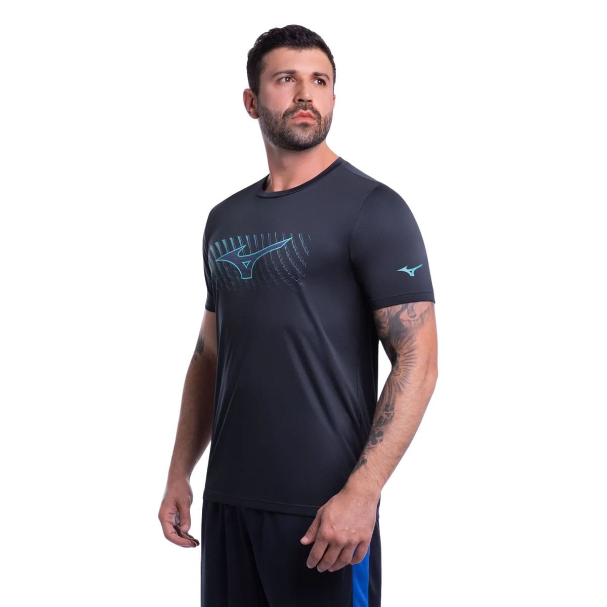 Camiseta Masculina Mc Mizuno Stamp Azul Preto 2