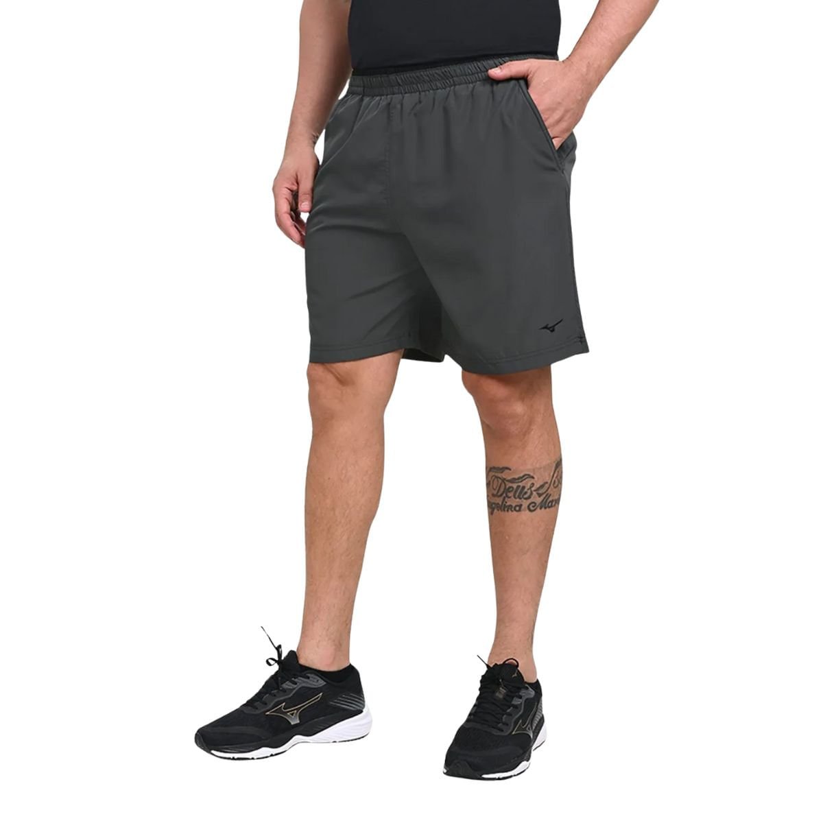 Bermuda Masculina Curta Mizuno Ten Maste Cinza Cinza 3