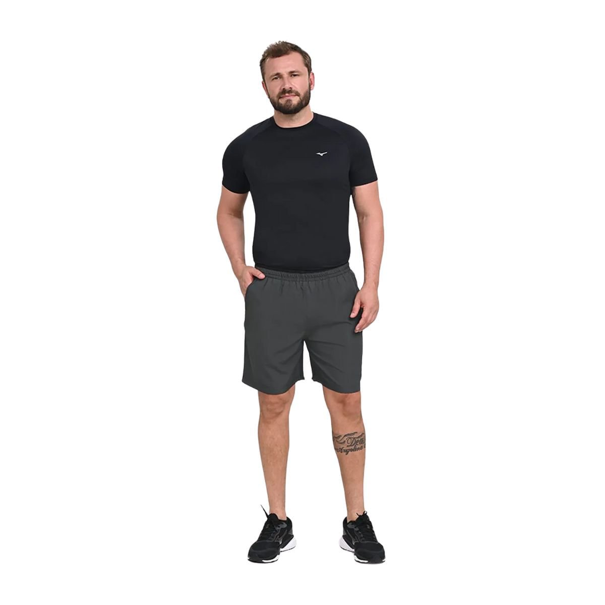 Bermuda Masculina Curta Mizuno Ten Maste Cinza Cinza 4