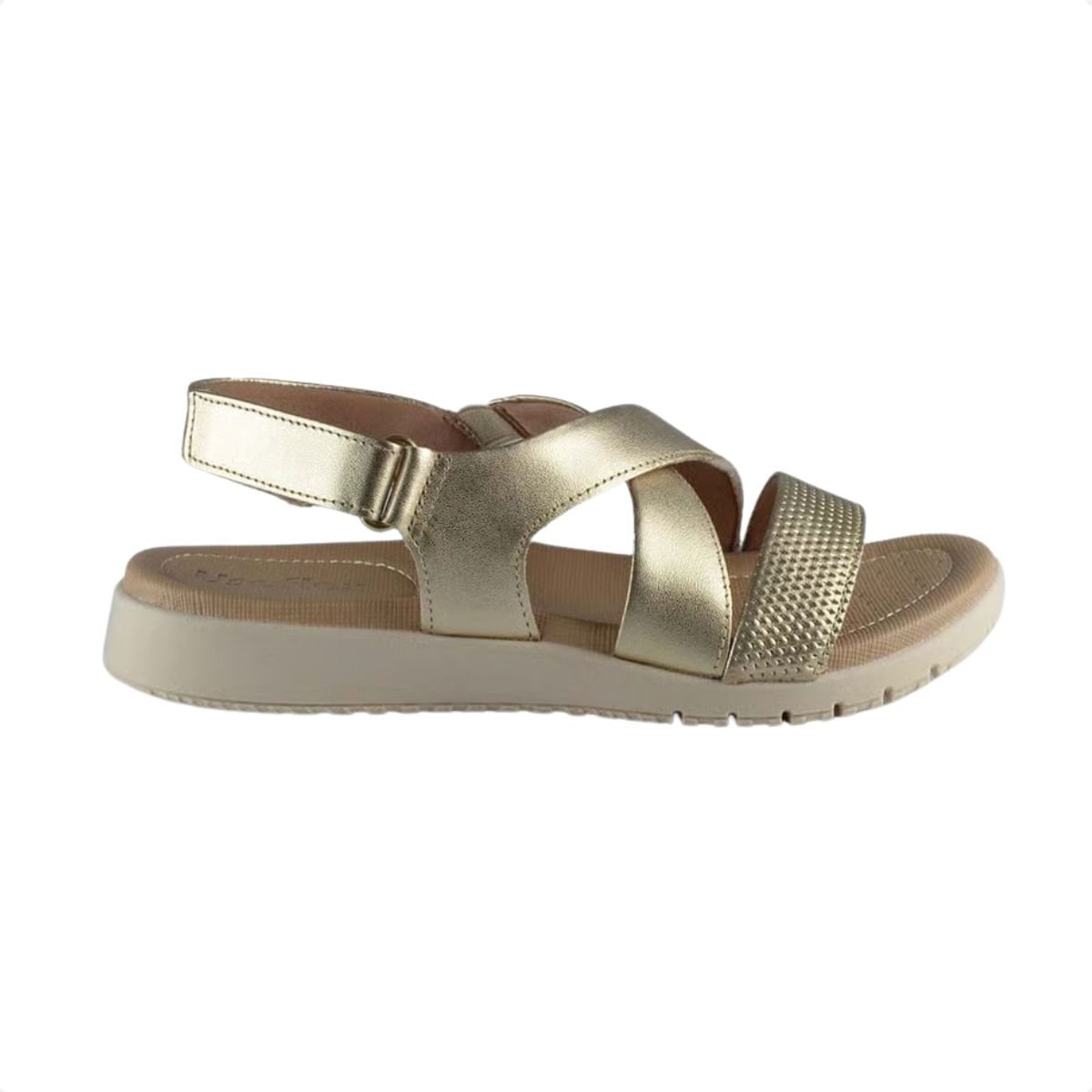 Sandália Feminina Flat Usaflex Dourada