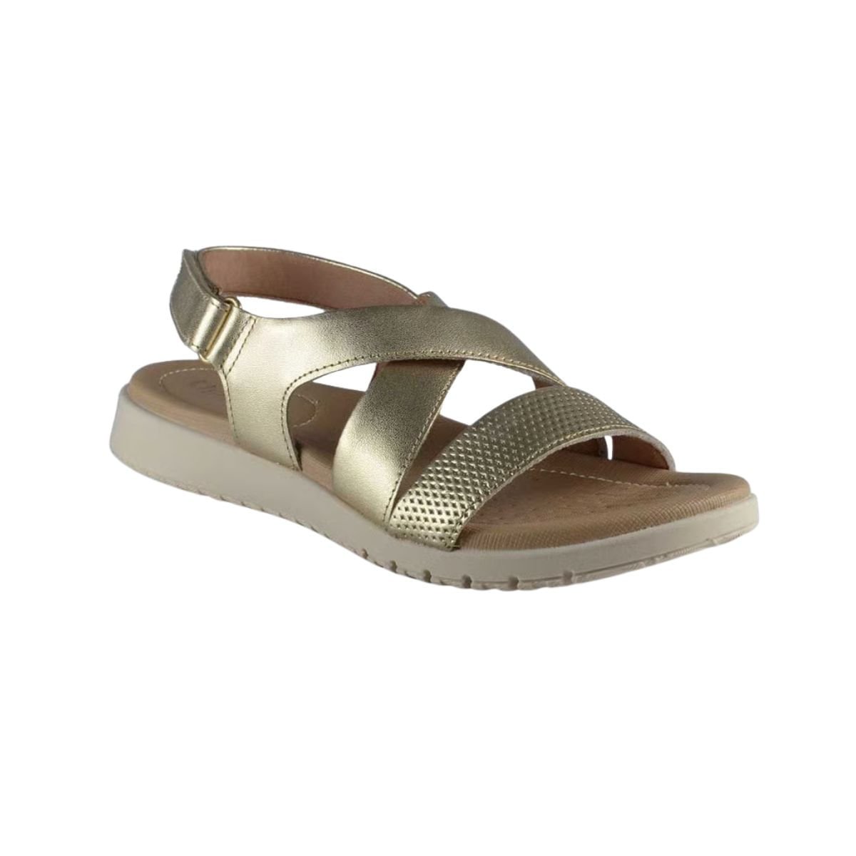 Sandália Feminina Flat Usaflex Dourada Dourado 2
