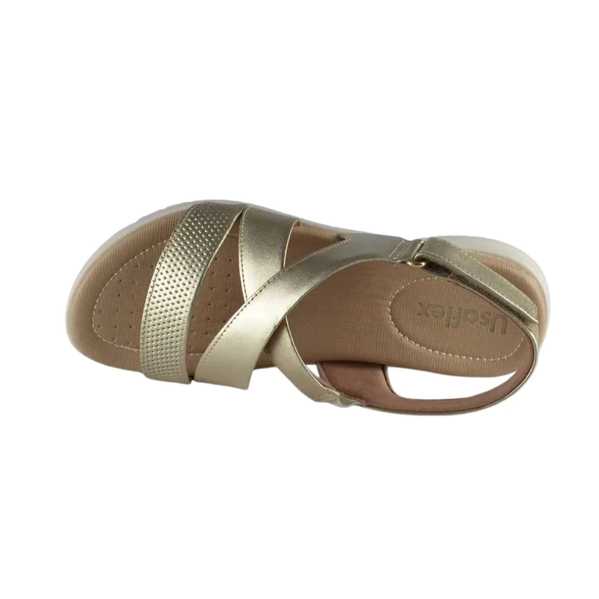 Sandália Feminina Flat Usaflex Dourada Dourado 3