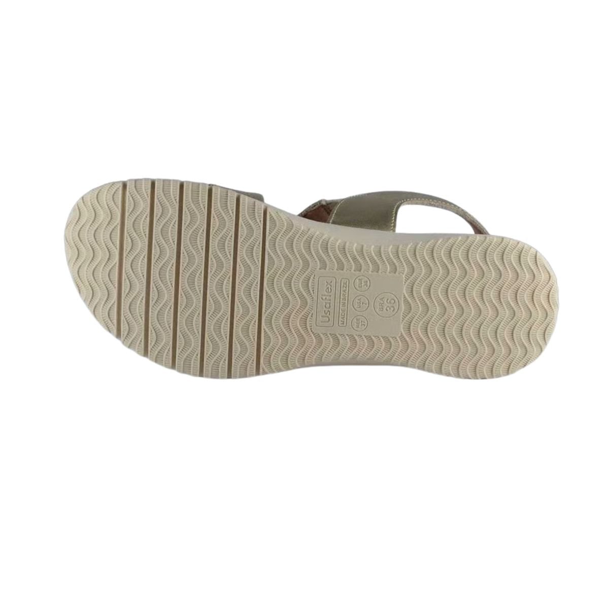 Sandália Feminina Flat Usaflex Dourada Dourado 4