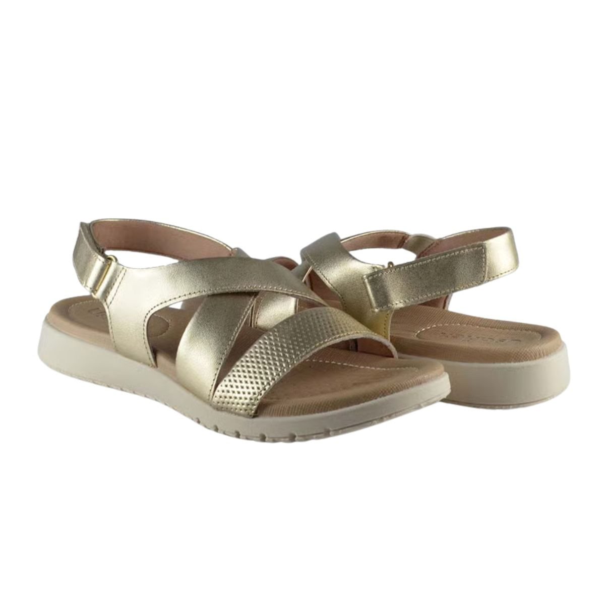 Sandália Feminina Flat Usaflex Dourada Dourado 5