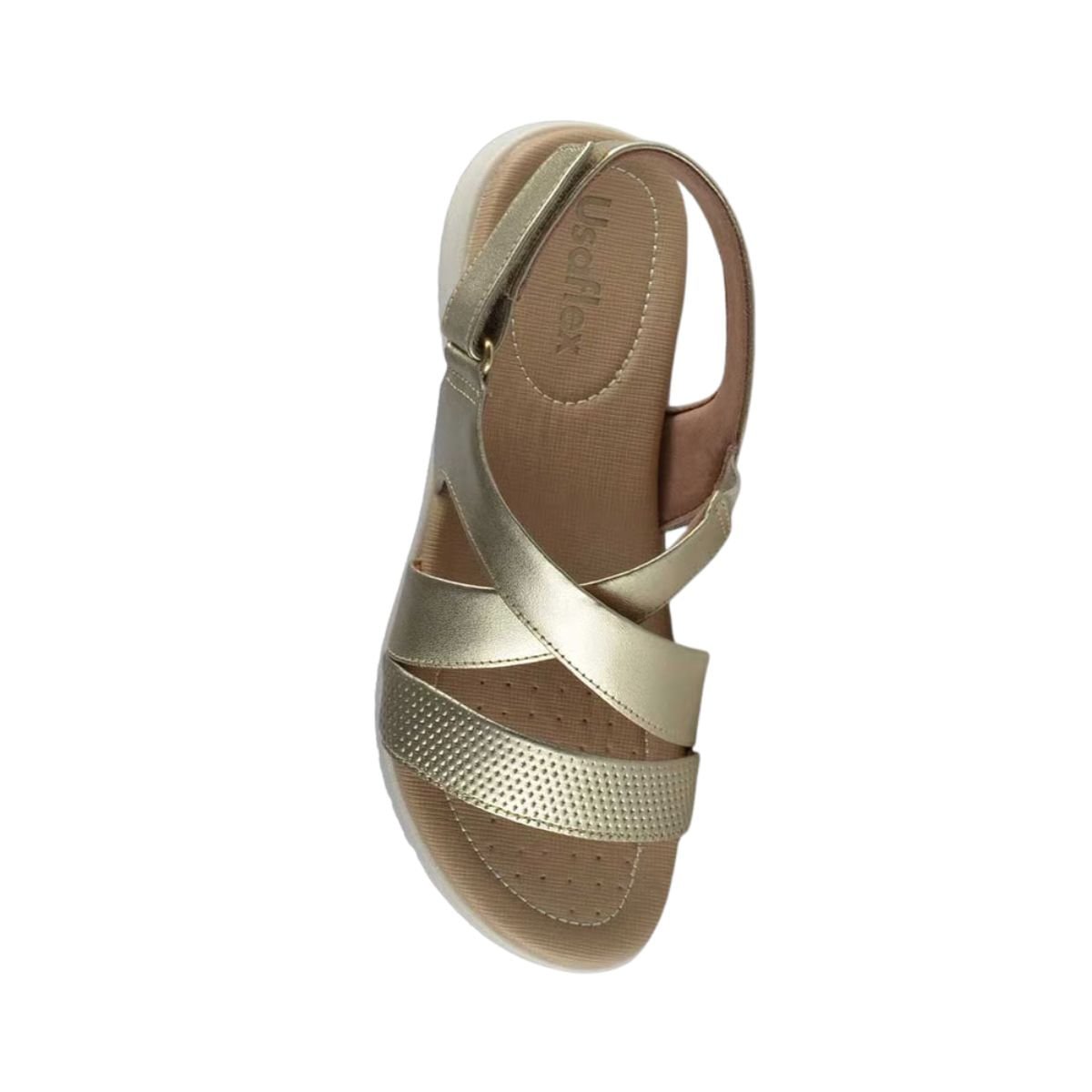 Sandália Feminina Flat Usaflex Dourada Dourado 6