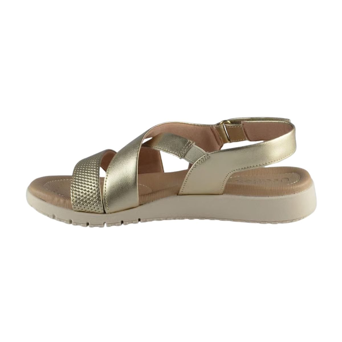 Sandália Feminina Flat Usaflex Dourada Dourado 7