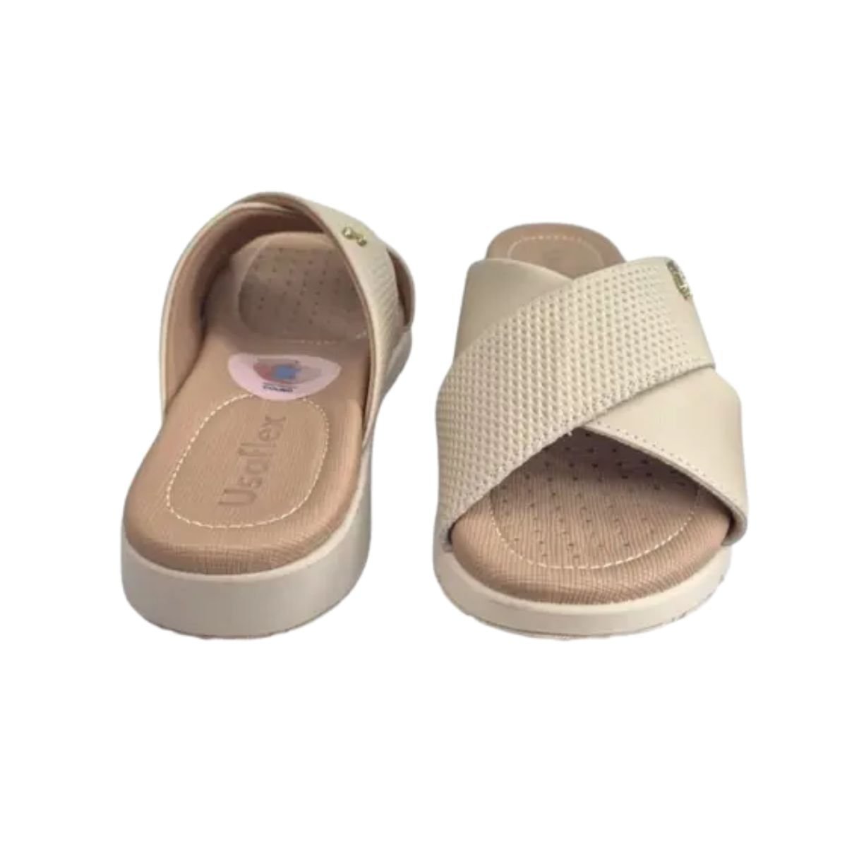 Tamanco Feminino Anabela Usaflex Off White Bege 5