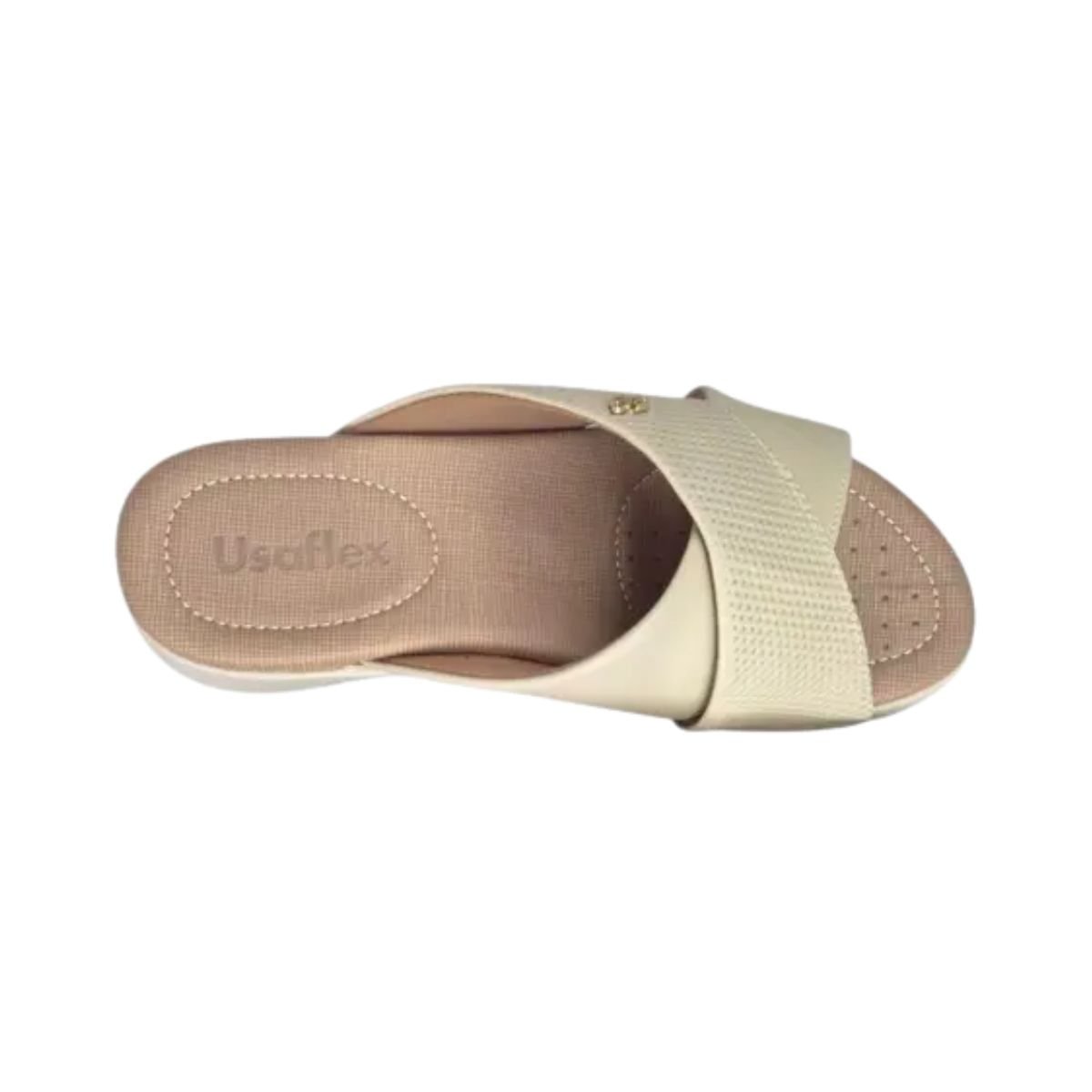 Tamanco Feminino Anabela Usaflex Off White Bege 6