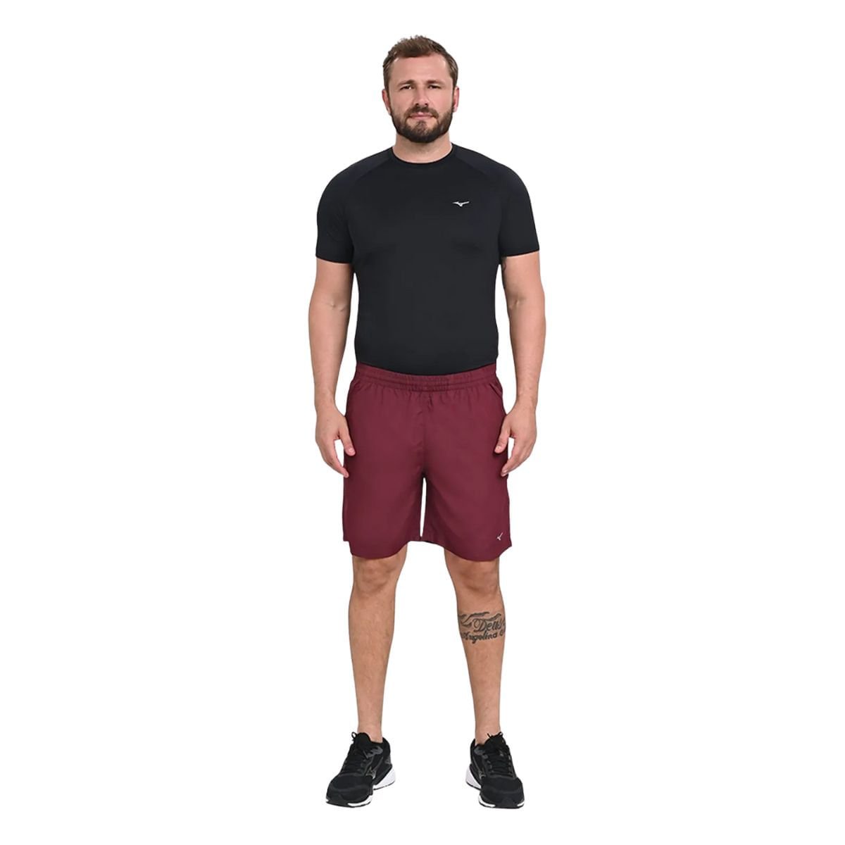 Bermuda Masculina Curta Mizuno Energy M Bordô Vinho 4