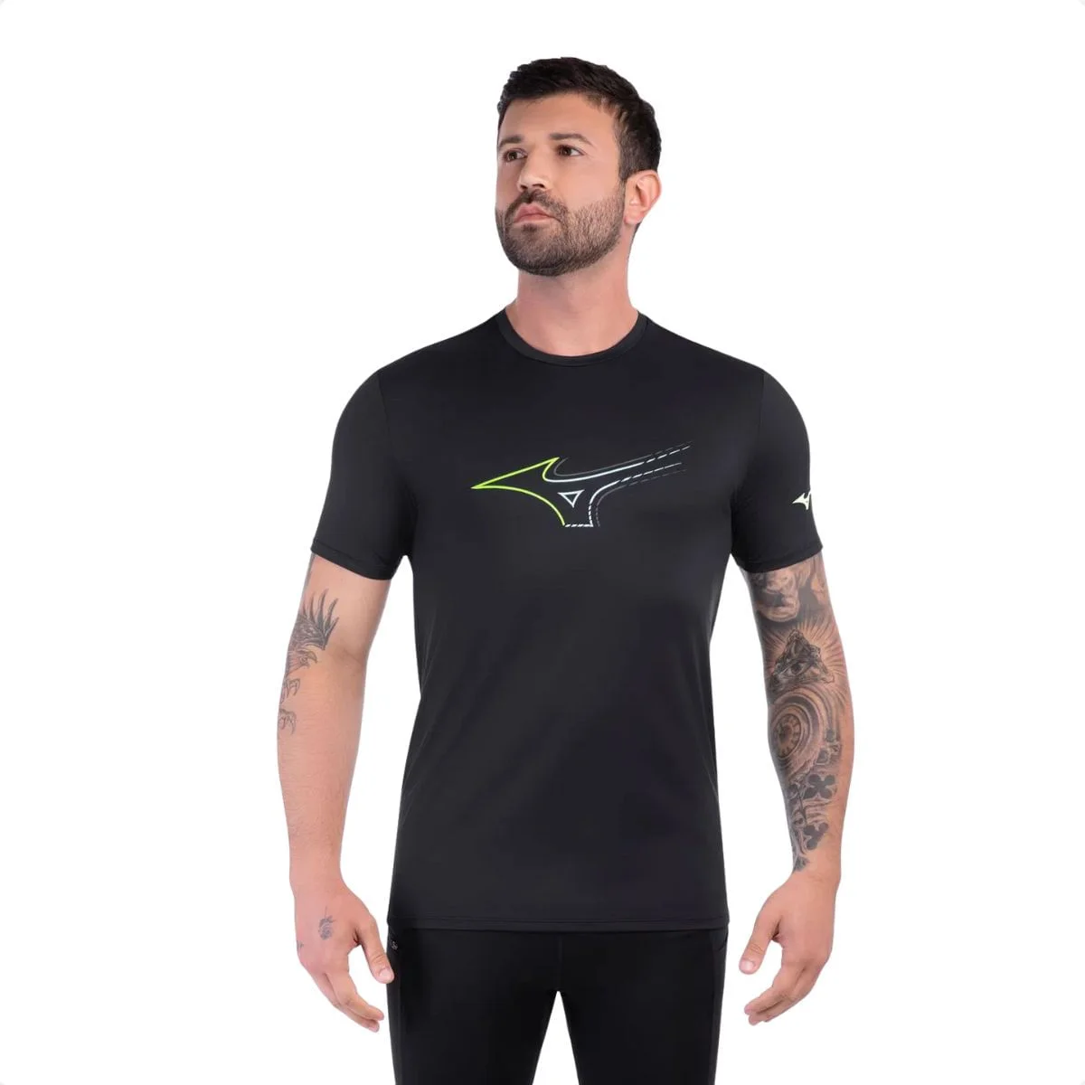 Camiseta Masculina Mizuno Focus Stamp Preta Preto 3