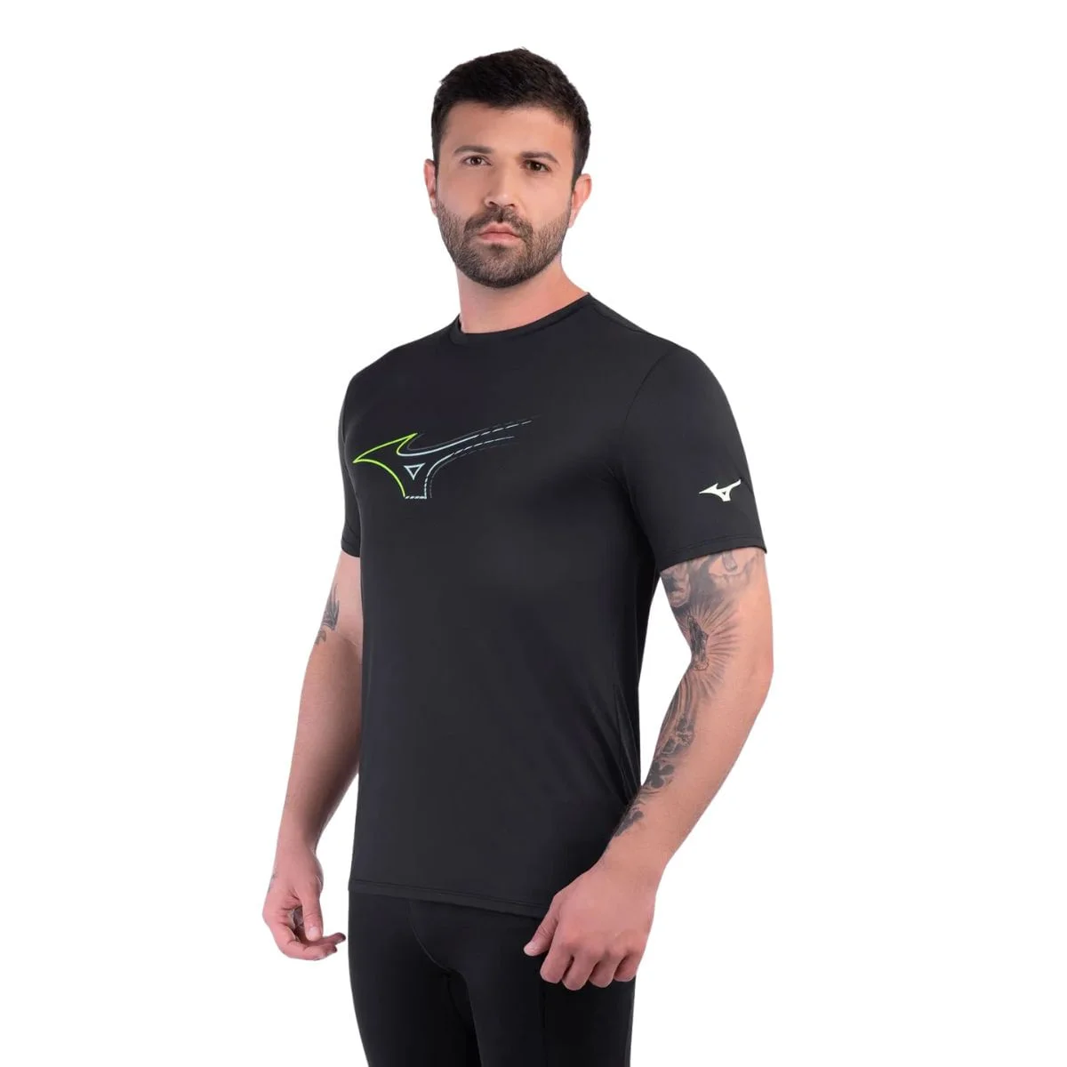Camiseta Masculina Mizuno Focus Stamp Preta Preto 4