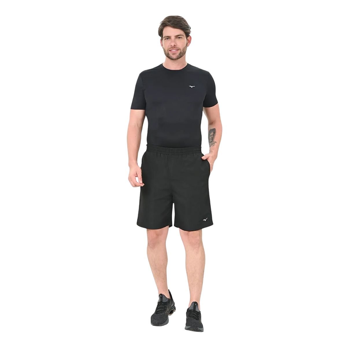 Bermuda Masculina Curta Mizuno Rip Stop 3 Preta Preto 5